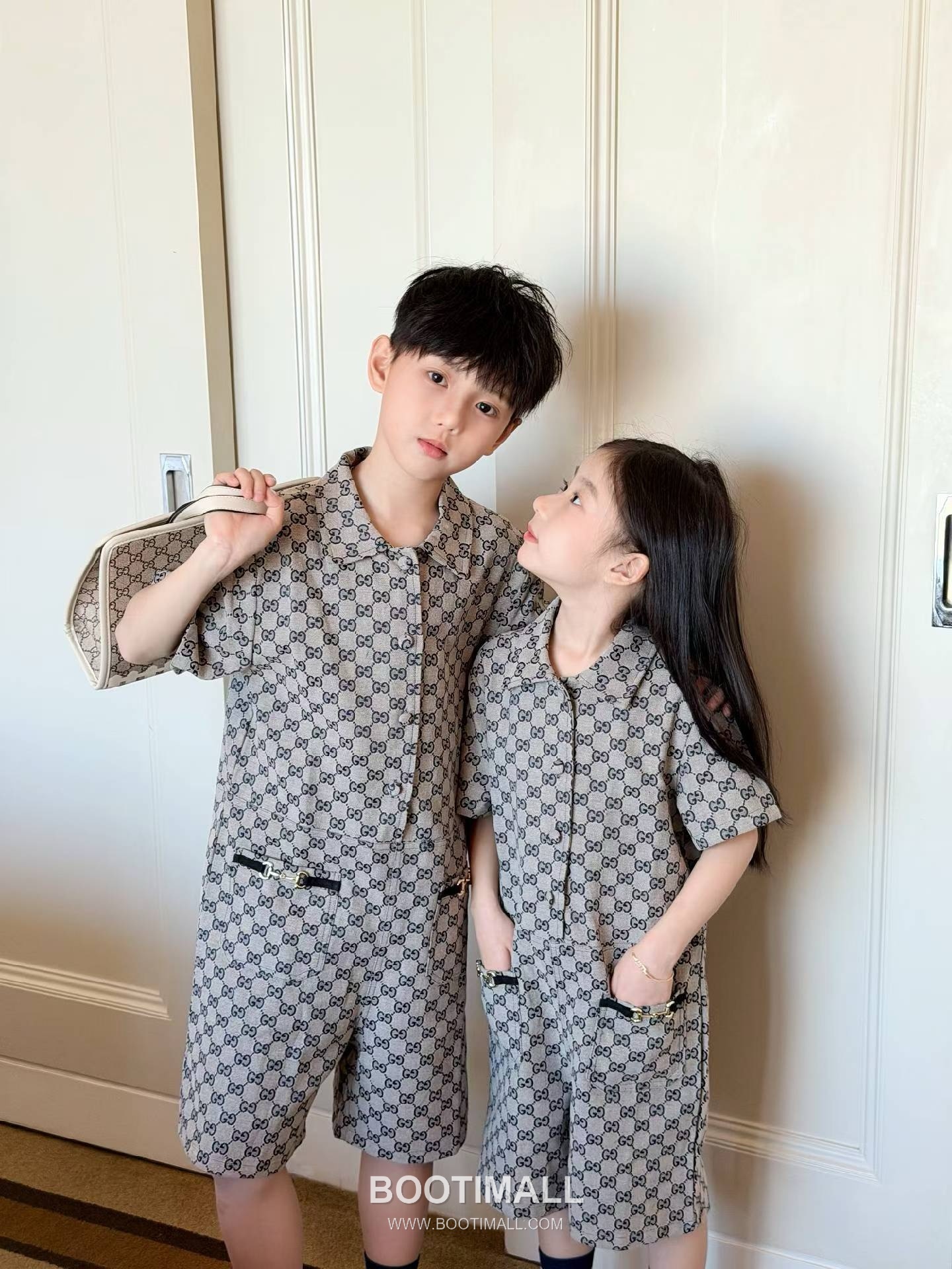 Gucci Monogram Jacquard Denim Cotton Denim White Kids Dress 구찌 모노그램 자카드 데님 코튼 데님 화이트 아동 원피스 4
