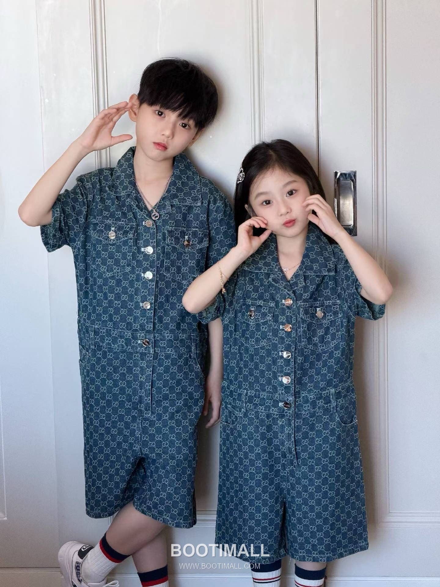 Gucci Monogram Jacquard Denim Cotton Denim Blue Jumpsuit 구찌 모노그램 자카드 데님 코튼 데님 블루 점프수트 2