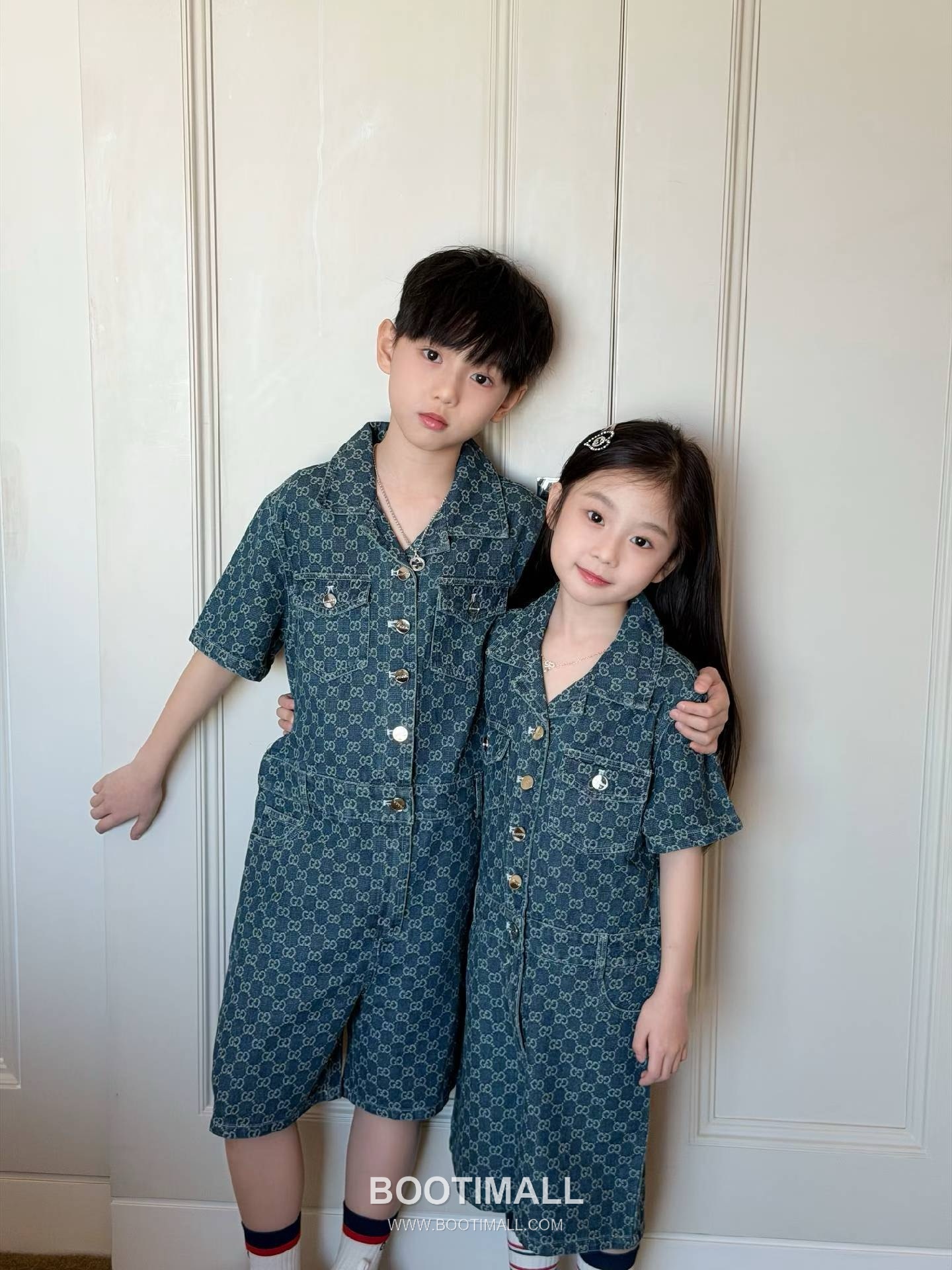 Gucci Monogram Jacquard Denim Cotton Denim Blue Jumpsuit 구찌 모노그램 자카드 데님 코튼 데님 블루 점프수트 3