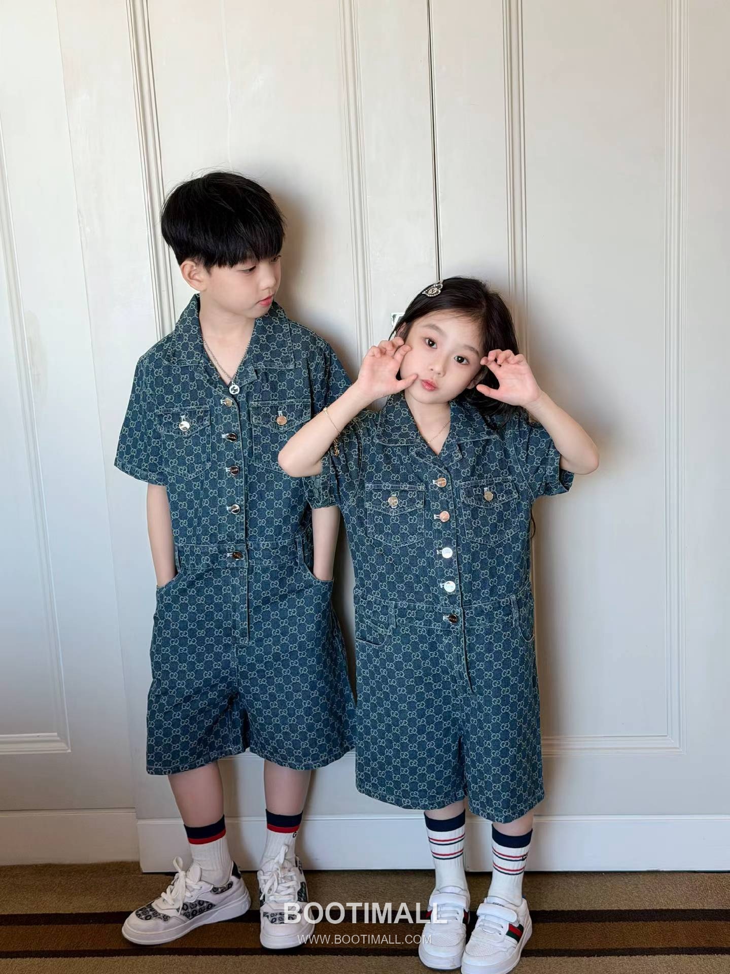 Gucci Monogram Jacquard Denim Cotton Denim Blue Jumpsuit 구찌 모노그램 자카드 데님 코튼 데님 블루 점프수트 4