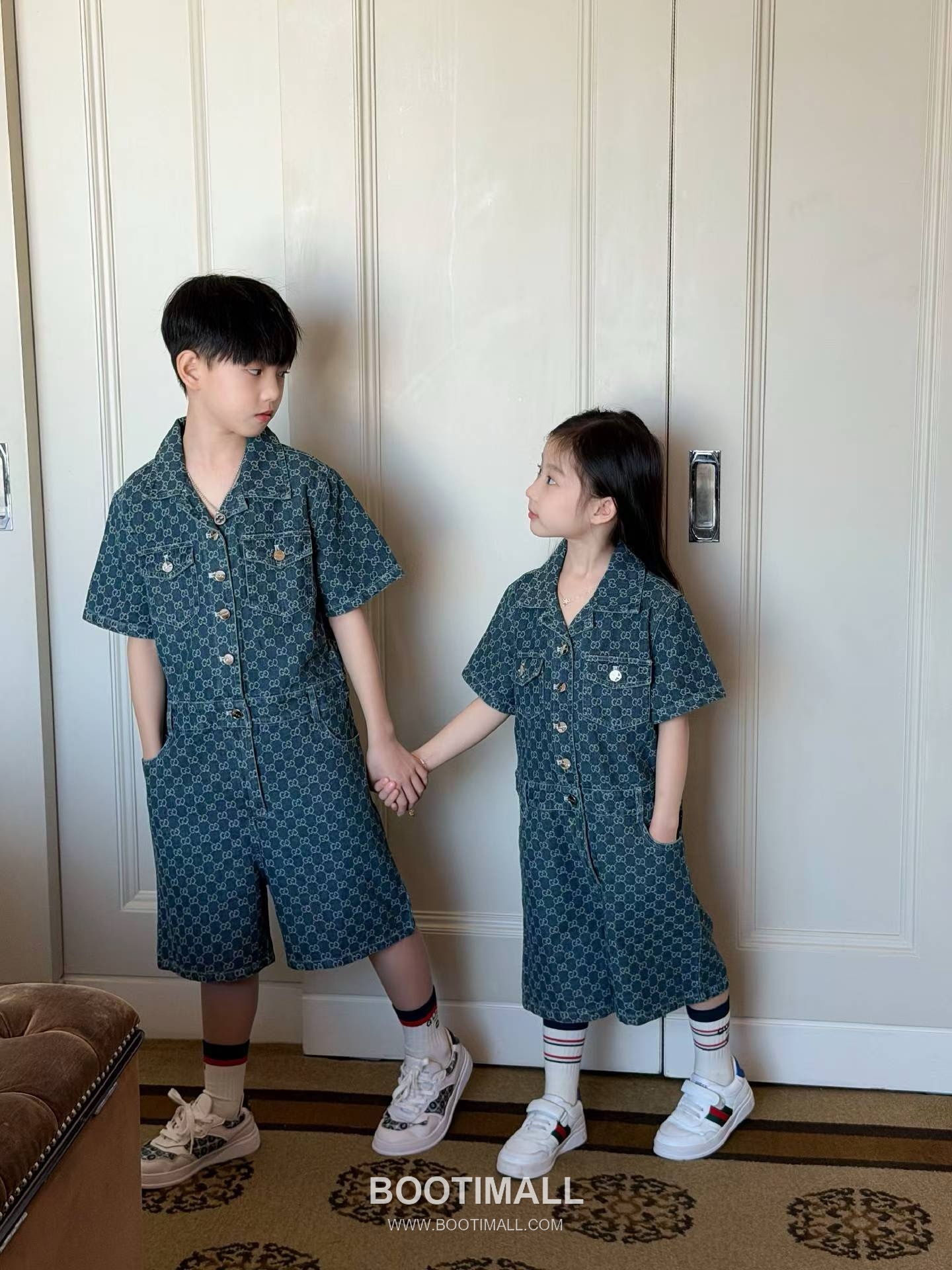 Gucci Monogram Jacquard Denim Cotton Denim Blue Jumpsuit 구찌 모노그램 자카드 데님 코튼 데님 블루 점프수트 5