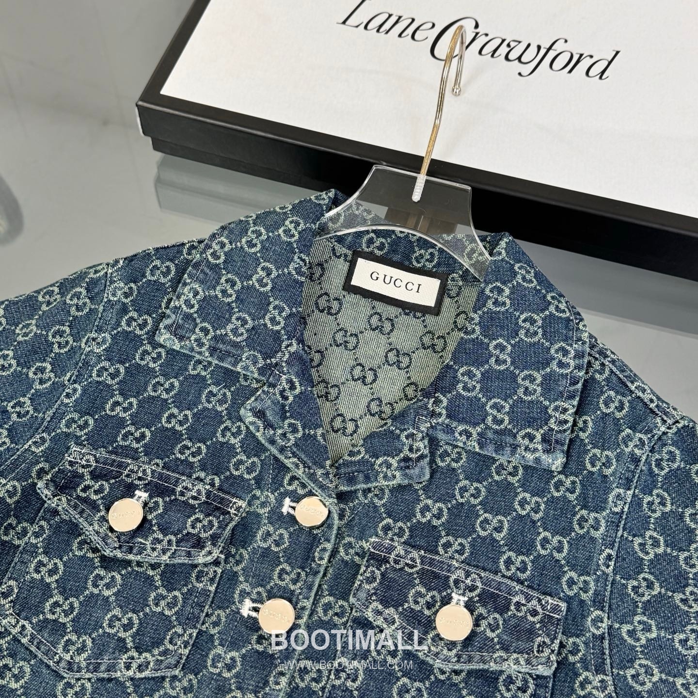 Gucci Monogram Jacquard Denim Cotton Denim Blue Jumpsuit 구찌 모노그램 자카드 데님 코튼 데님 블루 점프수트 13