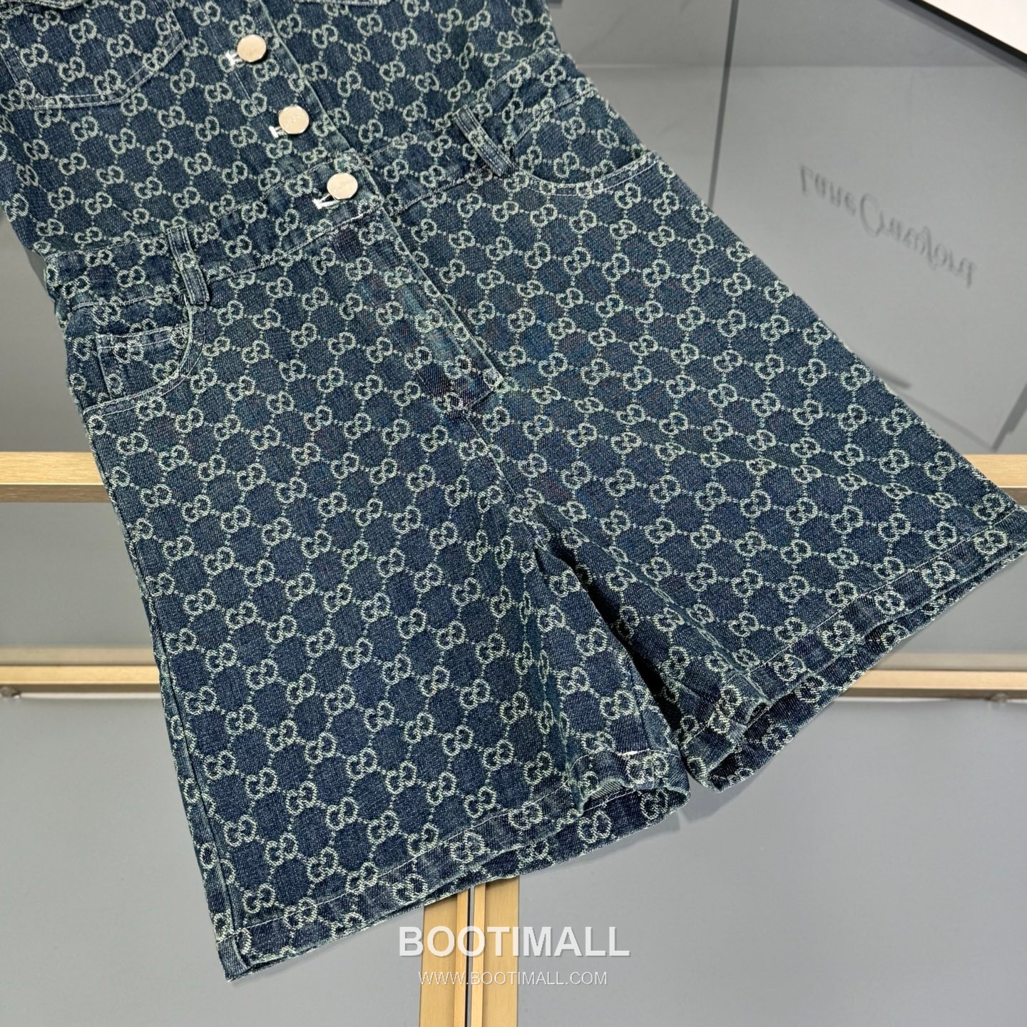 Gucci Monogram Jacquard Denim Cotton Denim Blue Jumpsuit 구찌 모노그램 자카드 데님 코튼 데님 블루 점프수트 17