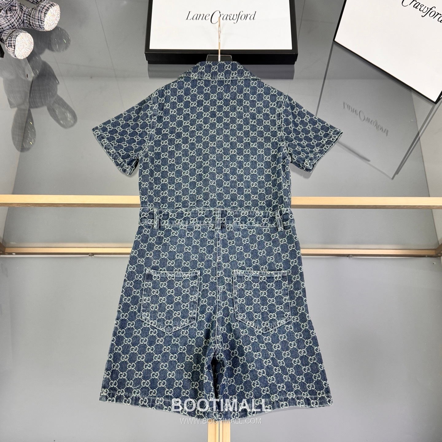 Gucci Monogram Jacquard Denim Cotton Denim Blue Jumpsuit 구찌 모노그램 자카드 데님 코튼 데님 블루 점프수트 18