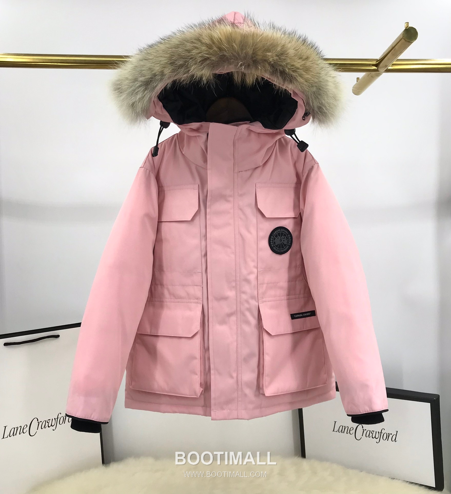 Canada Goose Expedition Kids Fur Trim Polyester Cotton, White Duck Down, Coyote Fur Down Jacket 캐나다구스 익스페디션 키즈 퍼 트림 폴리에스터 코튼, 화이트 덕다운, 코요테 퍼 다운재킷 1