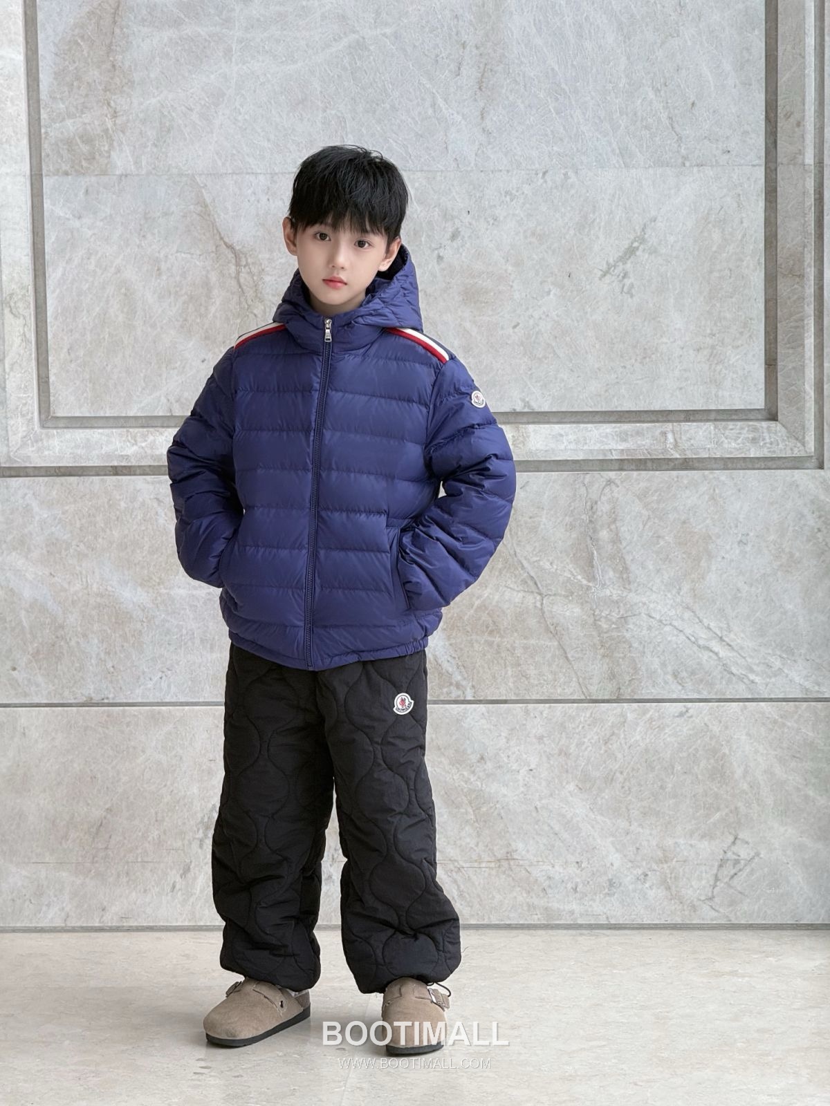 Balenciaga Kids Hooded Down Duck Down Blue Down Jacket 발렌시아가 키즈 후드 다운 덕다운 블루 다운 재킷 1