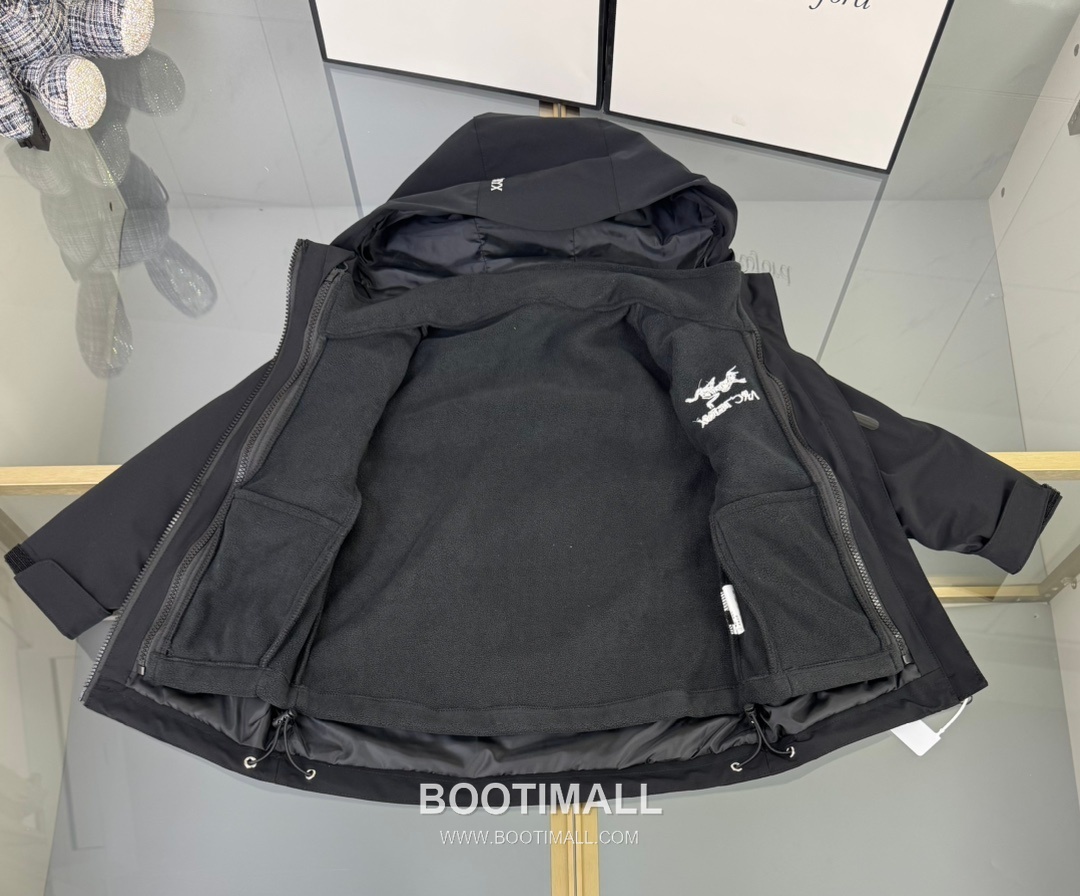 Arc'teryx Tri-Layer Kids Hooded Set Polyester Black Jacket 아크테릭스 트라이 레이어 키즈 후드 세트 폴리에스터 블랙 자켓 3