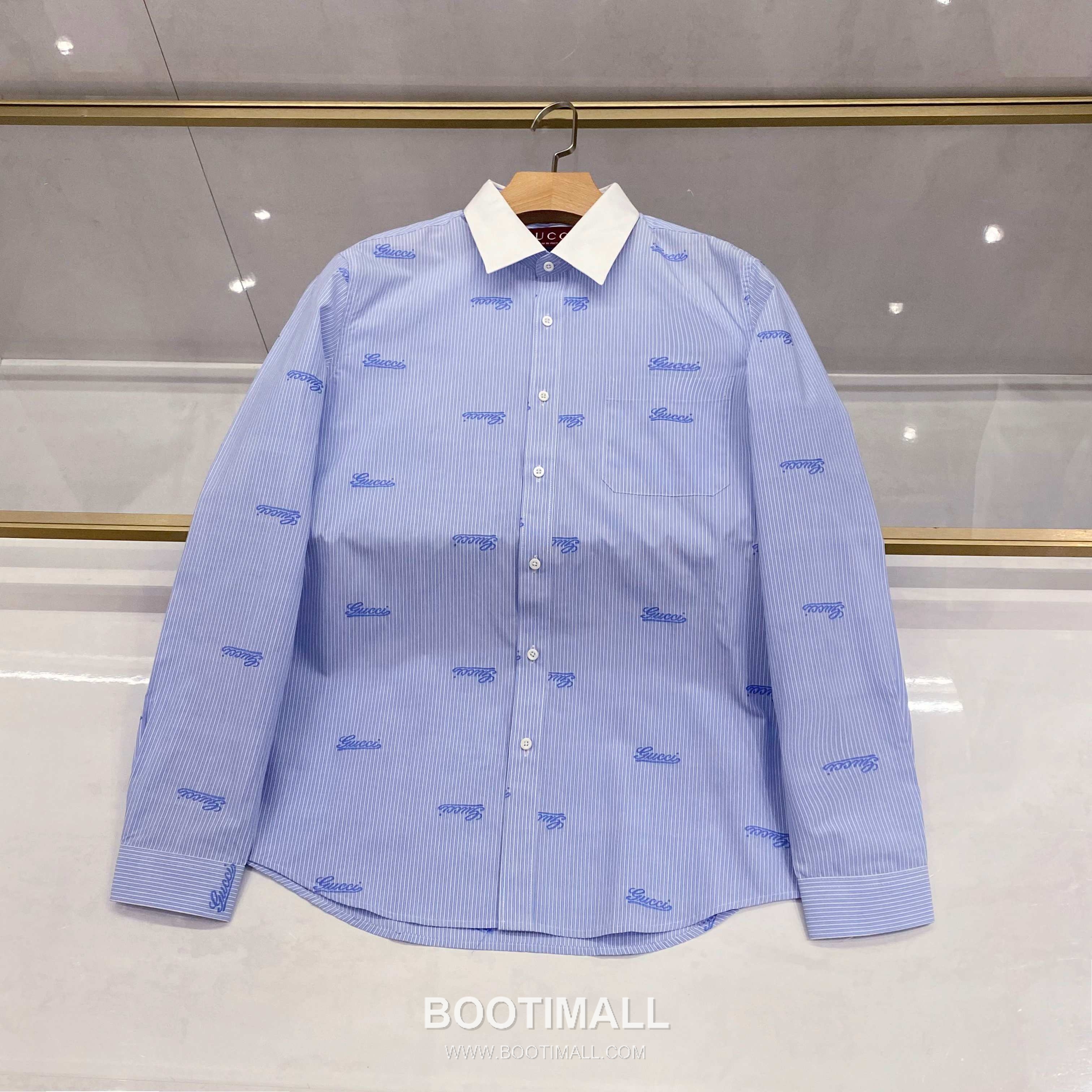 Gucci Striped Jacquard Shirt Cotton Blue 구찌 스트라이프 자카드 셔츠 코튼 블루 2