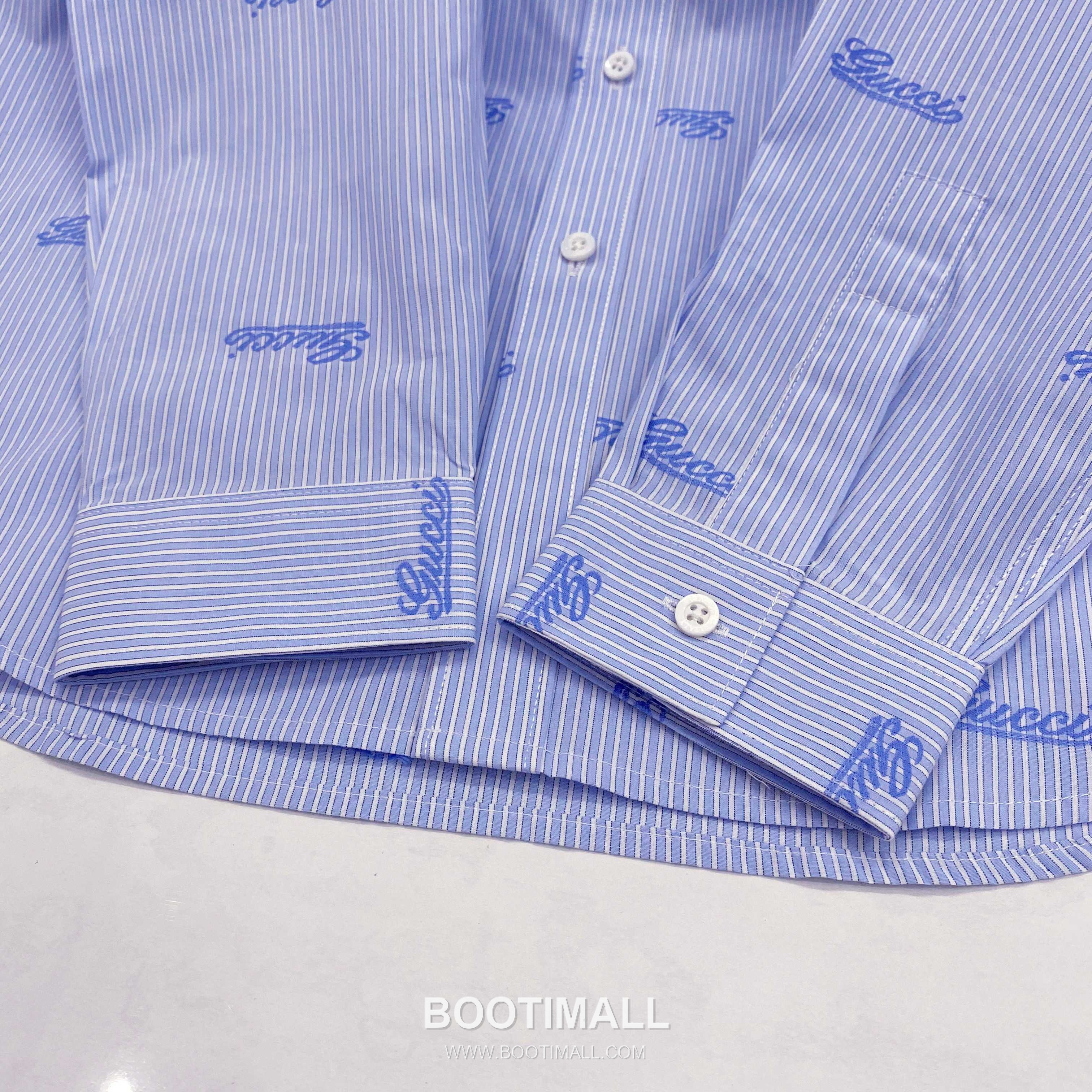 Gucci Striped Jacquard Shirt Cotton Blue 구찌 스트라이프 자카드 셔츠 코튼 블루 7