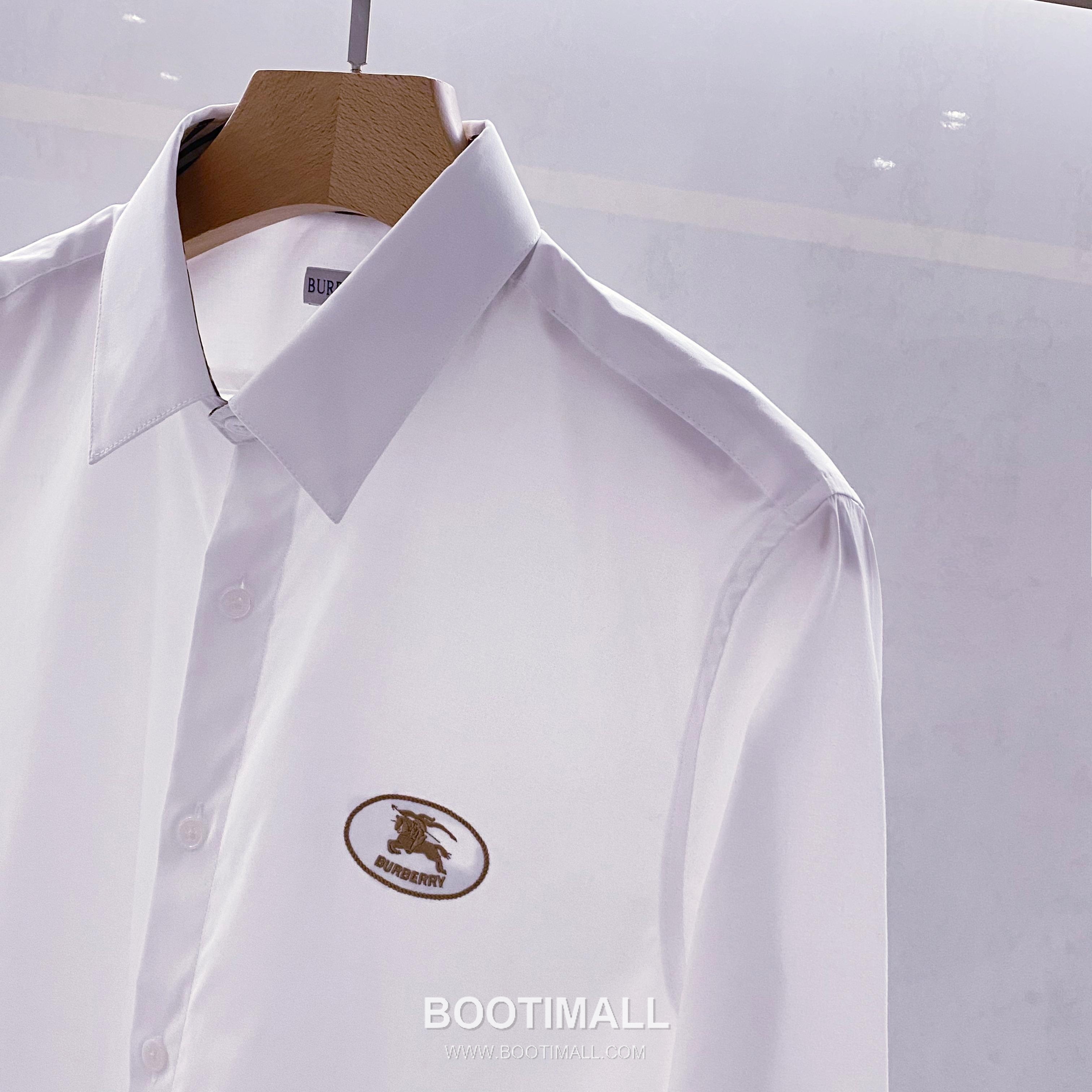 Burberry Equestrian Logo Poplin Shirt Cotton White 버버리 이퀘스트리안 로고 팝린 셔츠 코튼 화이트 4
