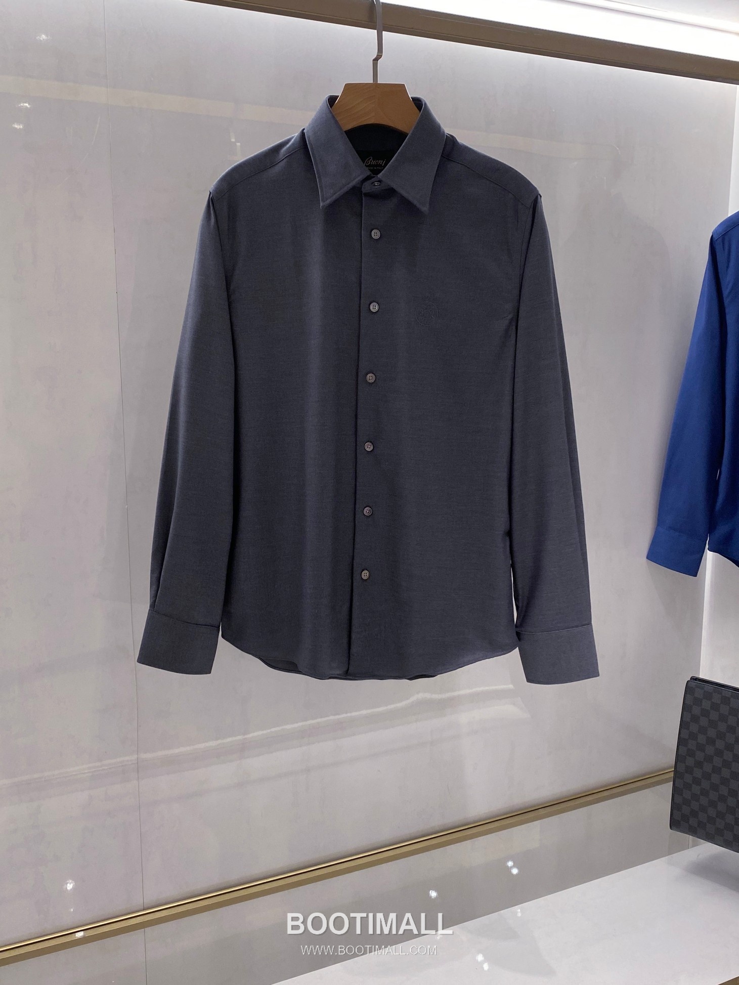 Balenciaga Business Casual Shirt Cotton Modal Wool Blend Gray 발렌시아가 비즈니스 캐주얼 셔츠 코튼 모달 울 블렌드 그레이 1