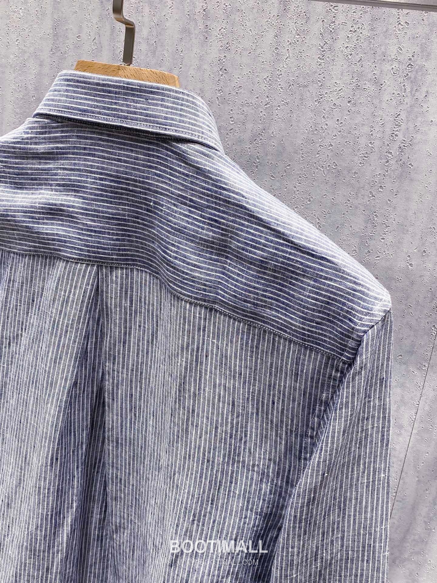 Celine Normandy Linen Stripe Shirt Linen Khaki 셀린느 노르망디 리넨 스트라이프 셔츠 린넨 카키 4