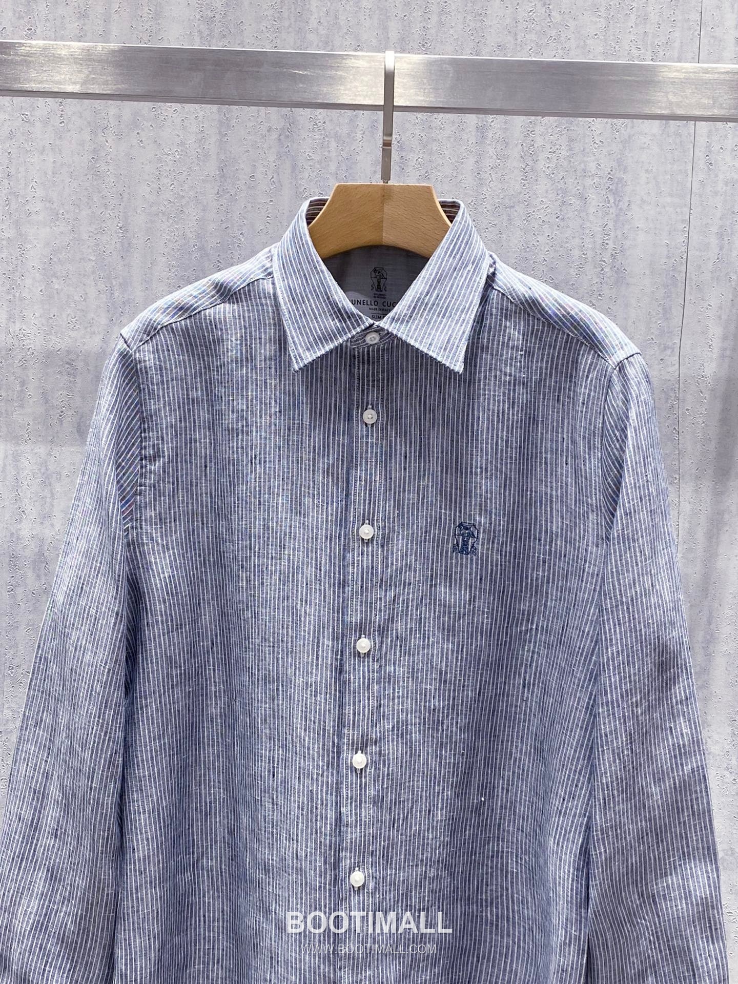 Celine Normandy Linen Stripe Shirt Linen Khaki 셀린느 노르망디 리넨 스트라이프 셔츠 린넨 카키 5