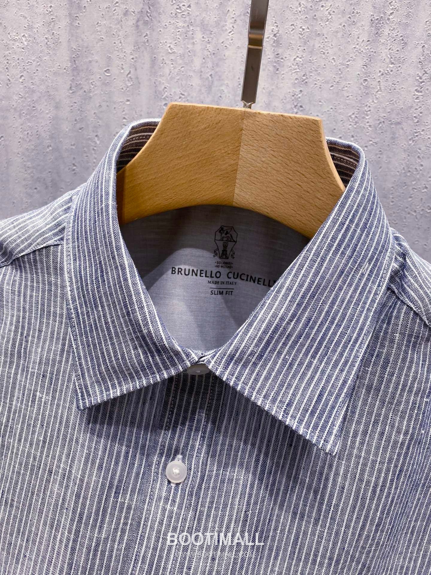 Celine Normandy Linen Stripe Shirt Linen Khaki 셀린느 노르망디 리넨 스트라이프 셔츠 린넨 카키 6