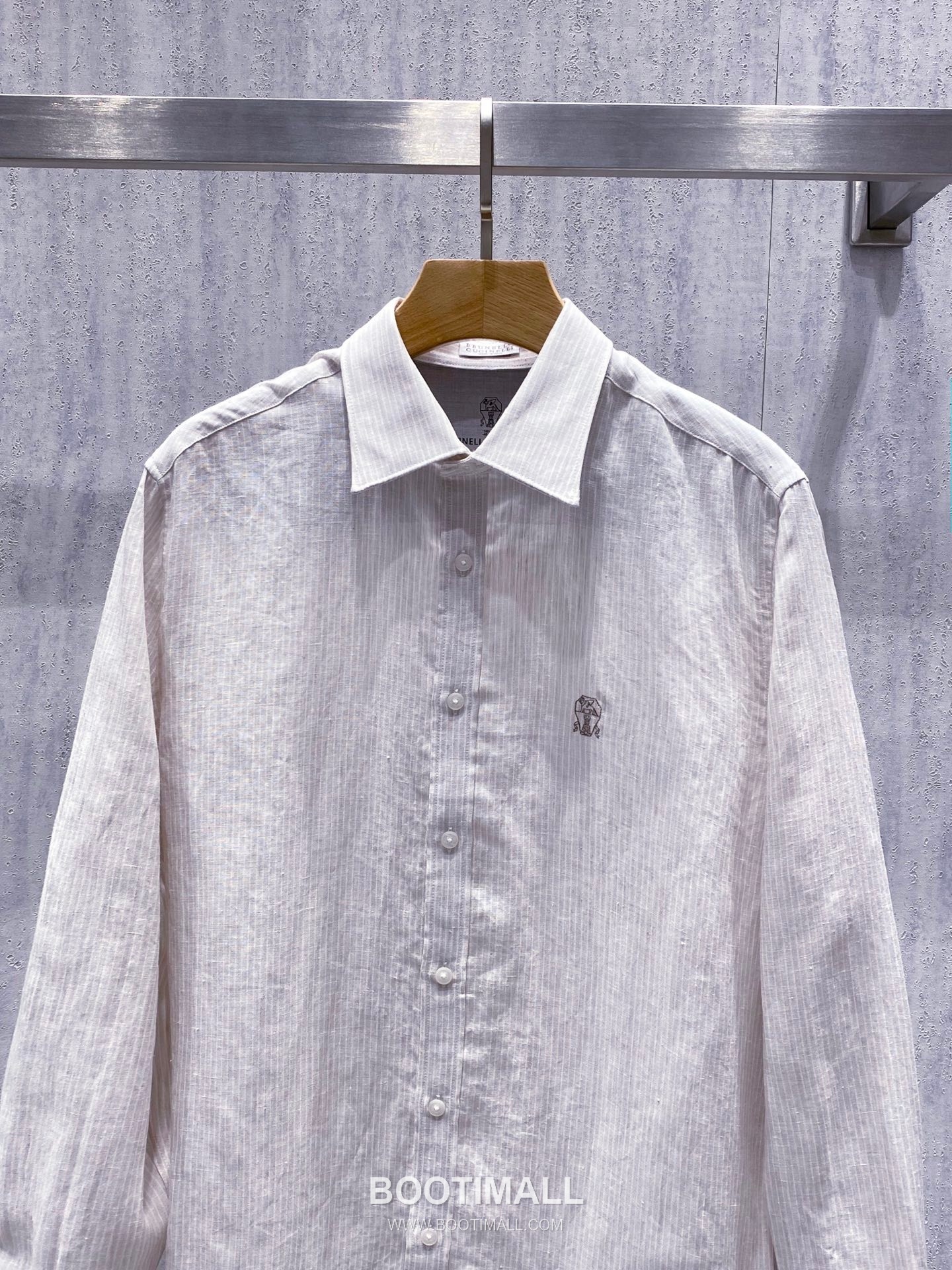 Celine Normandy Linen Stripe Shirt Linen Khaki 셀린느 노르망디 리넨 스트라이프 셔츠 린넨 카키 5