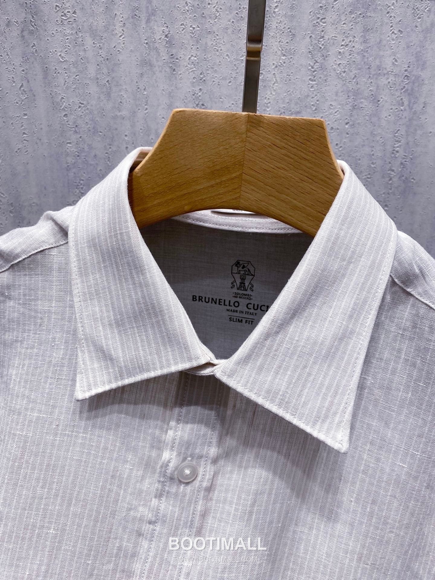 Celine Normandy Linen Stripe Shirt Linen Khaki 셀린느 노르망디 리넨 스트라이프 셔츠 린넨 카키 6