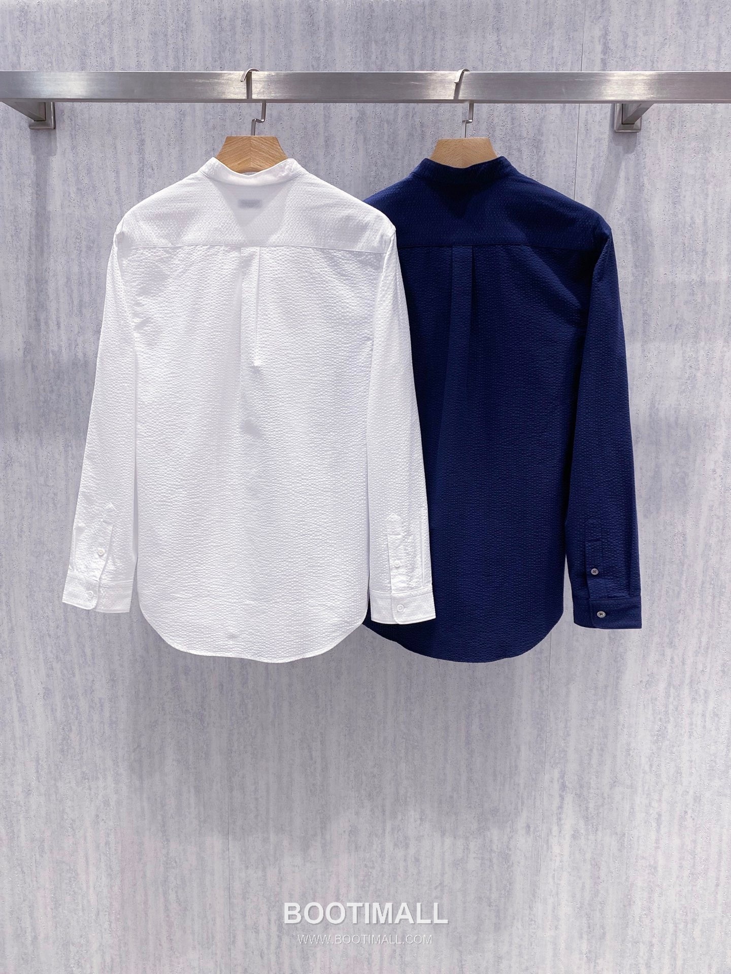 Brunello Cucinelli Seersucker Stand Collar Shirt Cotton White 시어서커 스탠드칼라 셔츠 코튼 화이트 2