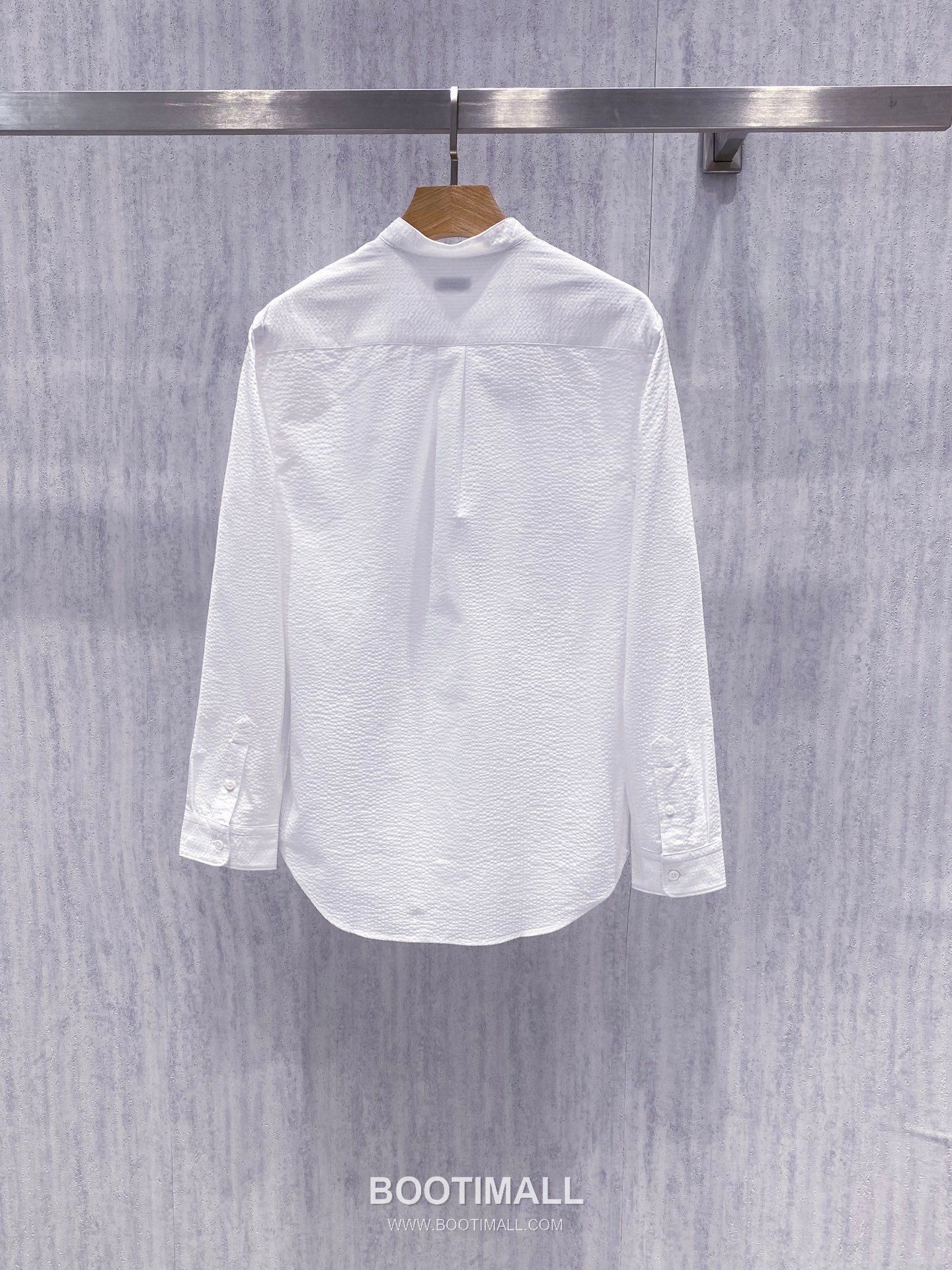 Brunello Cucinelli Seersucker Stand Collar Shirt Cotton White 시어서커 스탠드칼라 셔츠 코튼 화이트 4