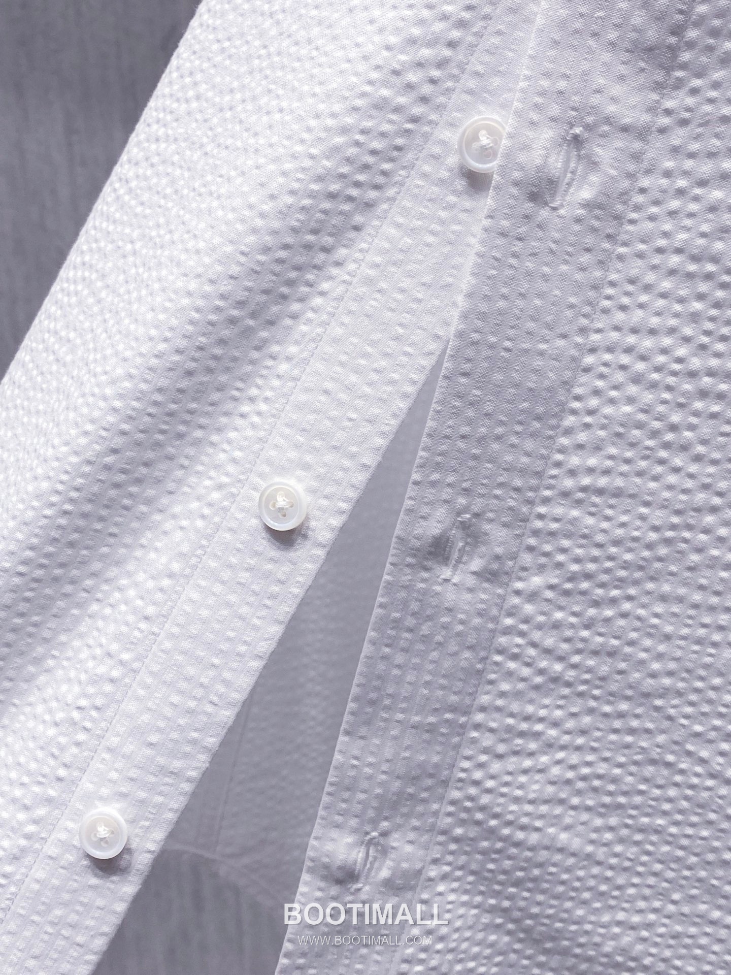 Brunello Cucinelli Seersucker Stand Collar Shirt Cotton White 시어서커 스탠드칼라 셔츠 코튼 화이트 8