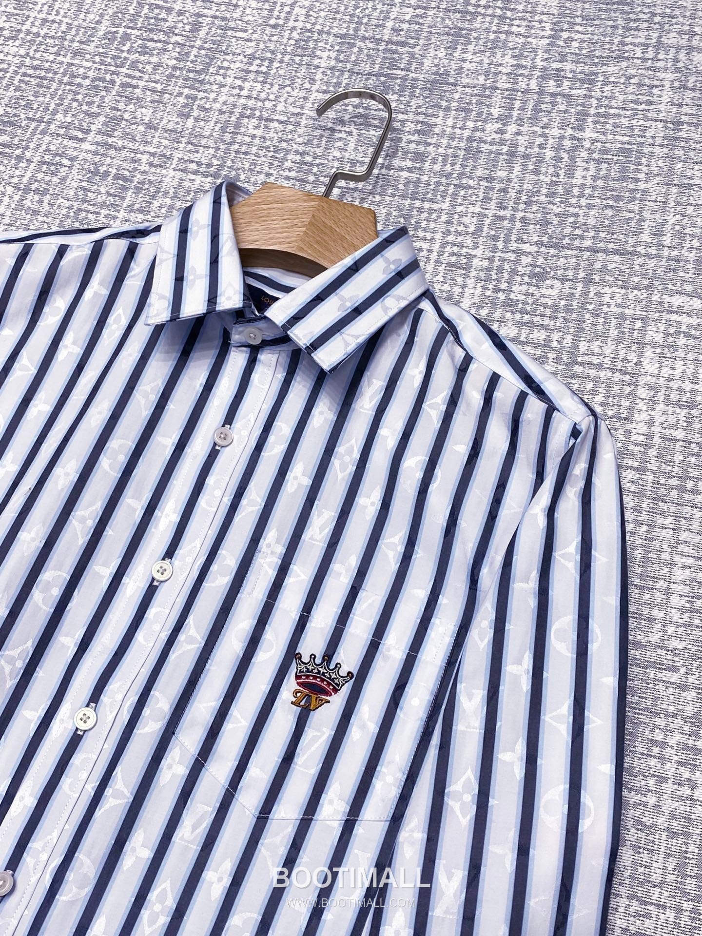 Thom Browne 2026 Early Spring Plaid Shirt Jacket Cotton Blend Grey 톰브라운 2026 얼리 스프링 체크 셔츠 자켓 코튼 블렌드 블루 4