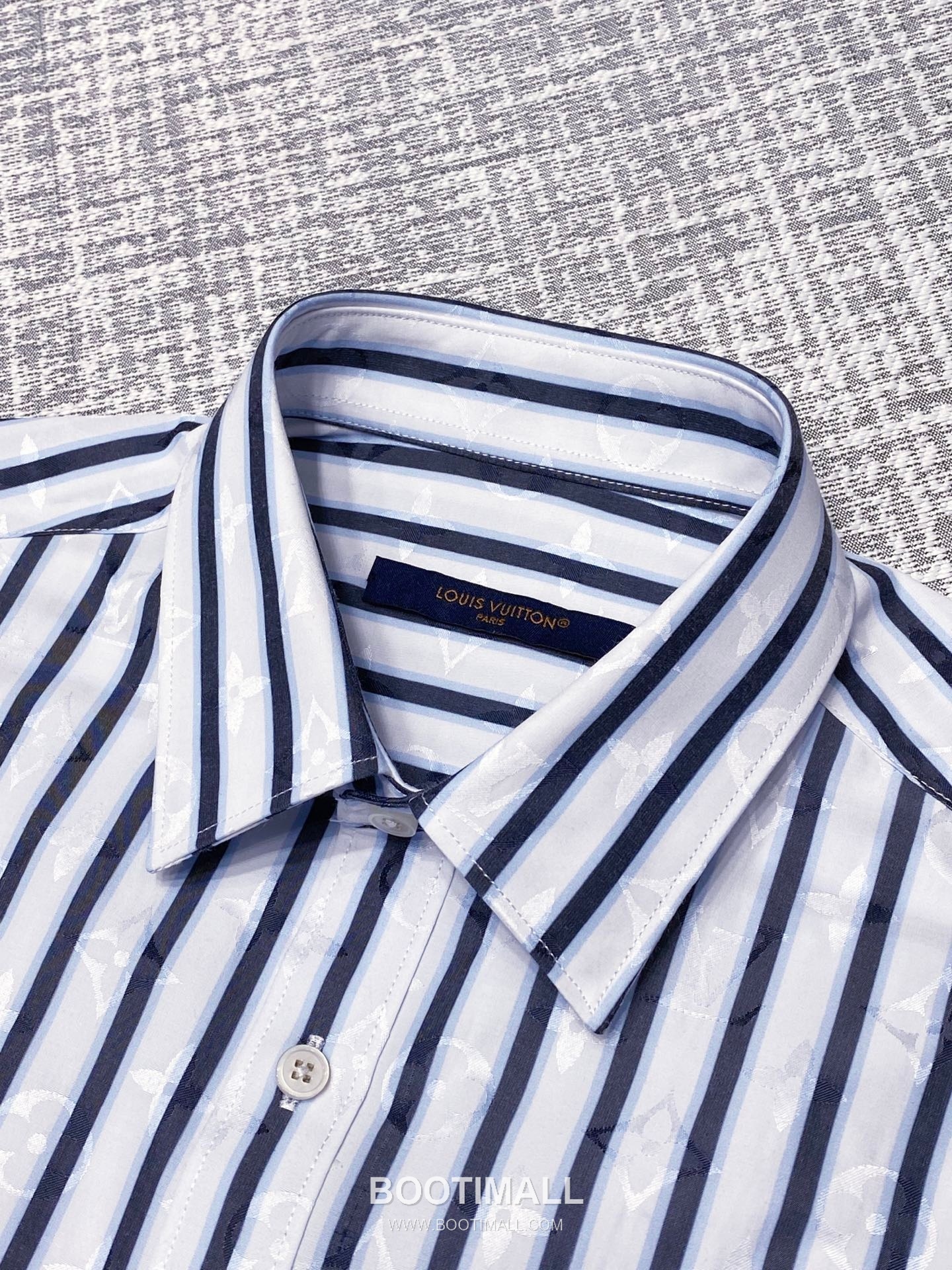 Thom Browne 2026 Early Spring Plaid Shirt Jacket Cotton Blend Grey 톰브라운 2026 얼리 스프링 체크 셔츠 자켓 코튼 블렌드 블루 5