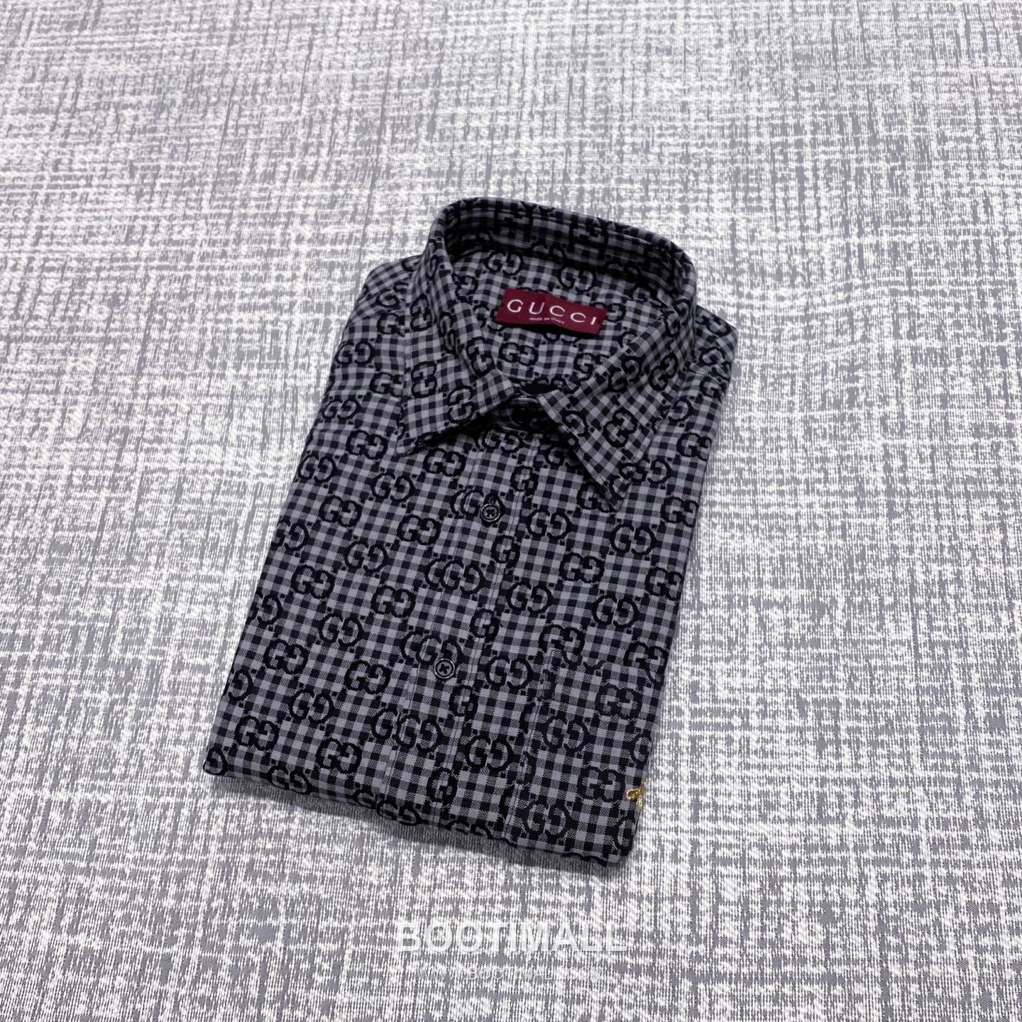 Gucci Double G Jacquard Check Shirt Cotton Black Jacket 구찌 더블 G 자카드 체크 셔츠 코튼 블랙 자켓 1