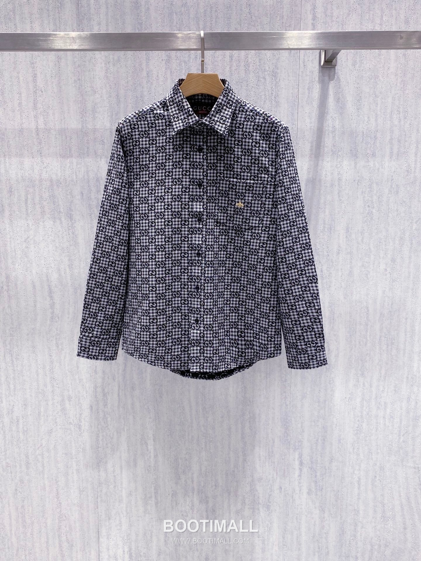 Gucci Double G Jacquard Check Shirt Cotton Black Jacket 구찌 더블 G 자카드 체크 셔츠 코튼 블랙 자켓 12