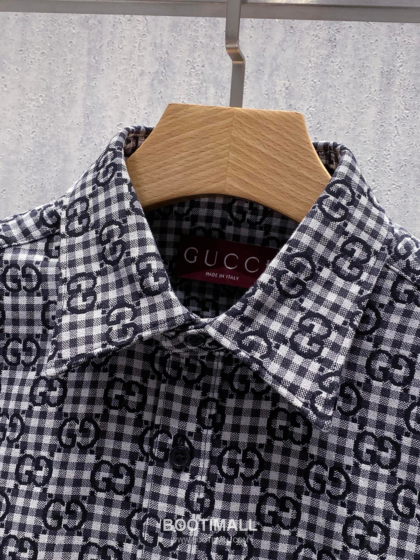Gucci Double G Jacquard Check Shirt Cotton Black Jacket 구찌 더블 G 자카드 체크 셔츠 코튼 블랙 자켓 16