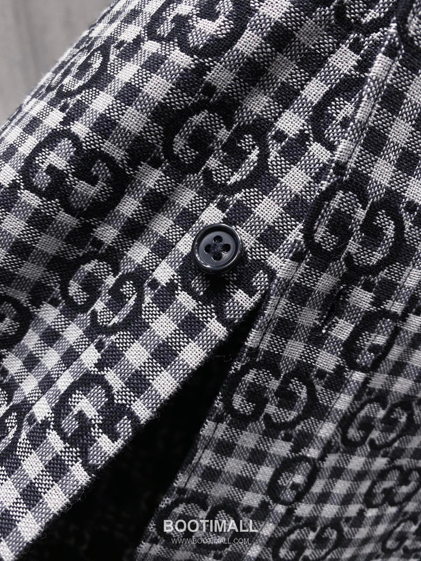 Gucci Double G Jacquard Check Shirt Cotton Black Jacket 구찌 더블 G 자카드 체크 셔츠 코튼 블랙 자켓 19