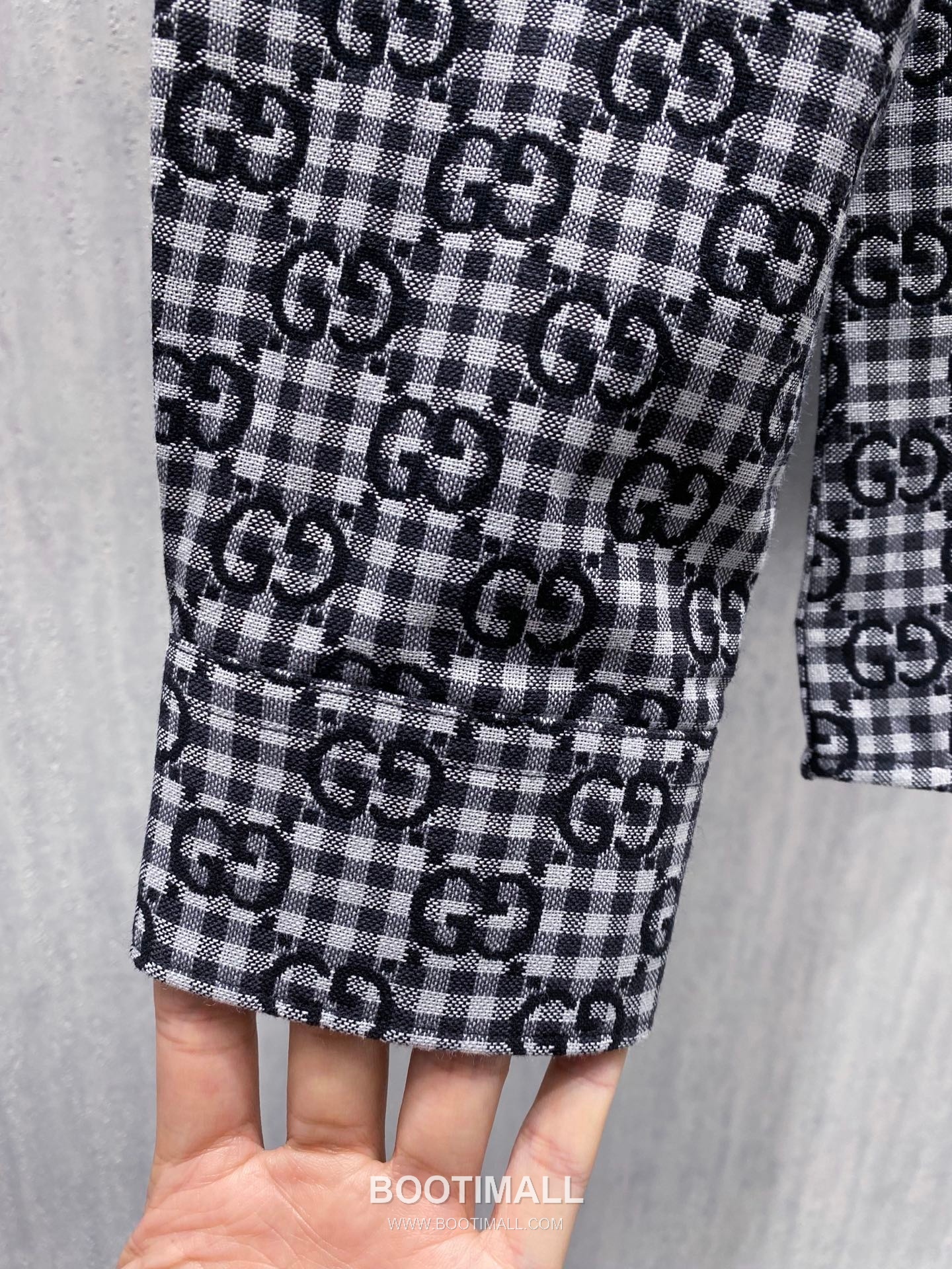 Gucci Double G Jacquard Check Shirt Cotton Black Jacket 구찌 더블 G 자카드 체크 셔츠 코튼 블랙 자켓 20