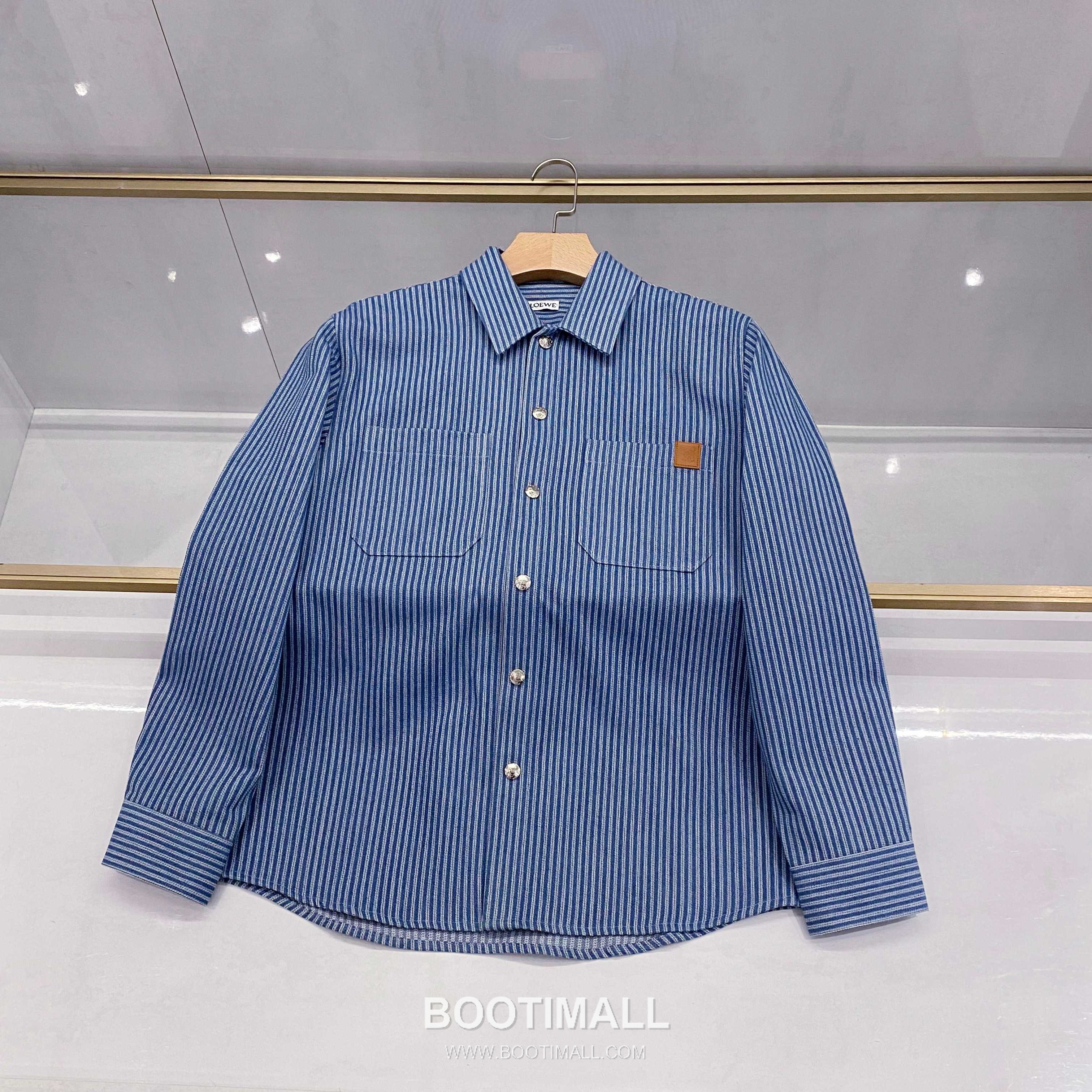 Loewe Early Fall Stripe Shirt Cotton Blue 얼리 폴 스트라이프 셔츠 코튼 블루 1