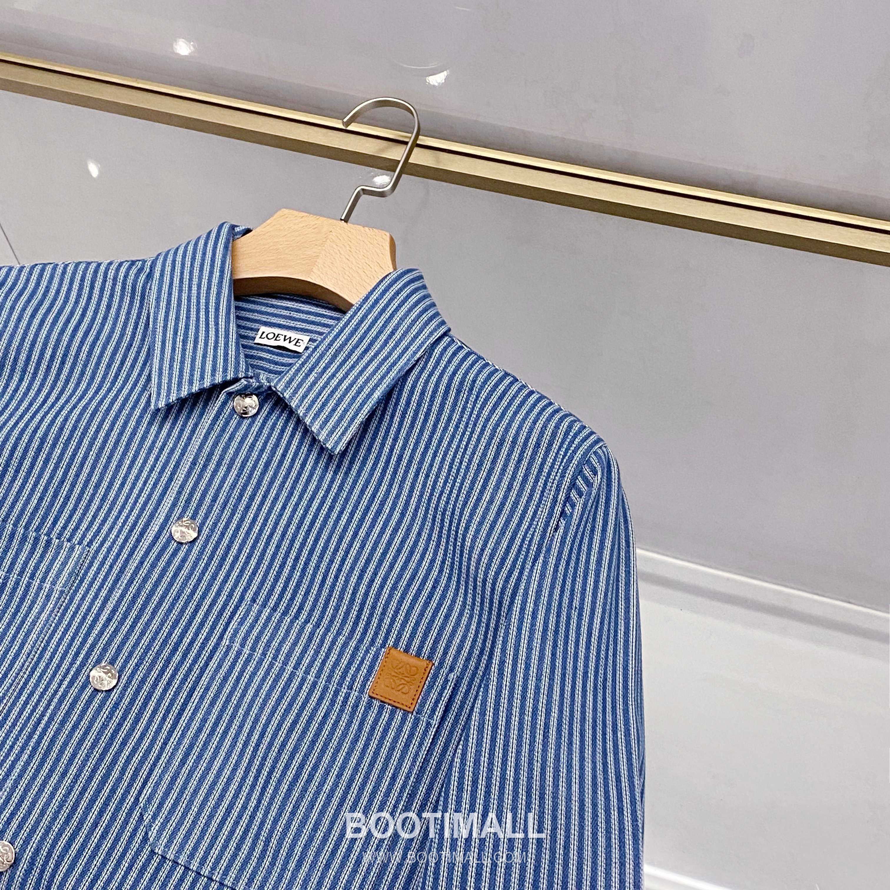 Loewe Early Fall Stripe Shirt Cotton Blue 얼리 폴 스트라이프 셔츠 코튼 블루 2