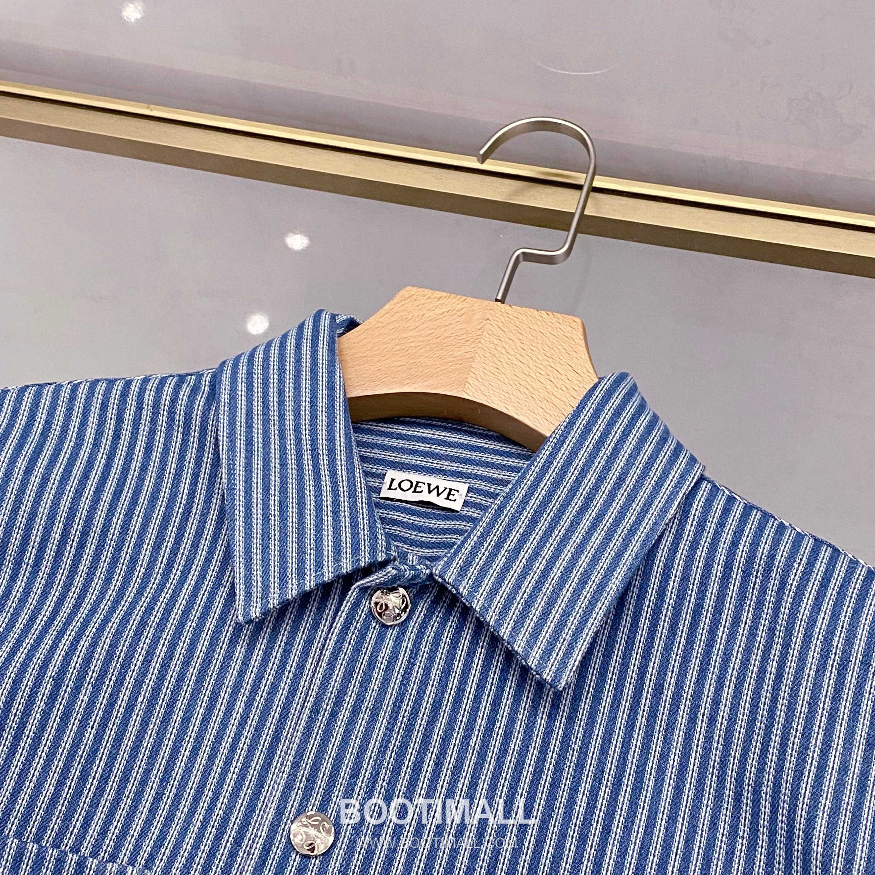 Loewe Early Fall Stripe Shirt Cotton Blue 얼리 폴 스트라이프 셔츠 코튼 블루 3