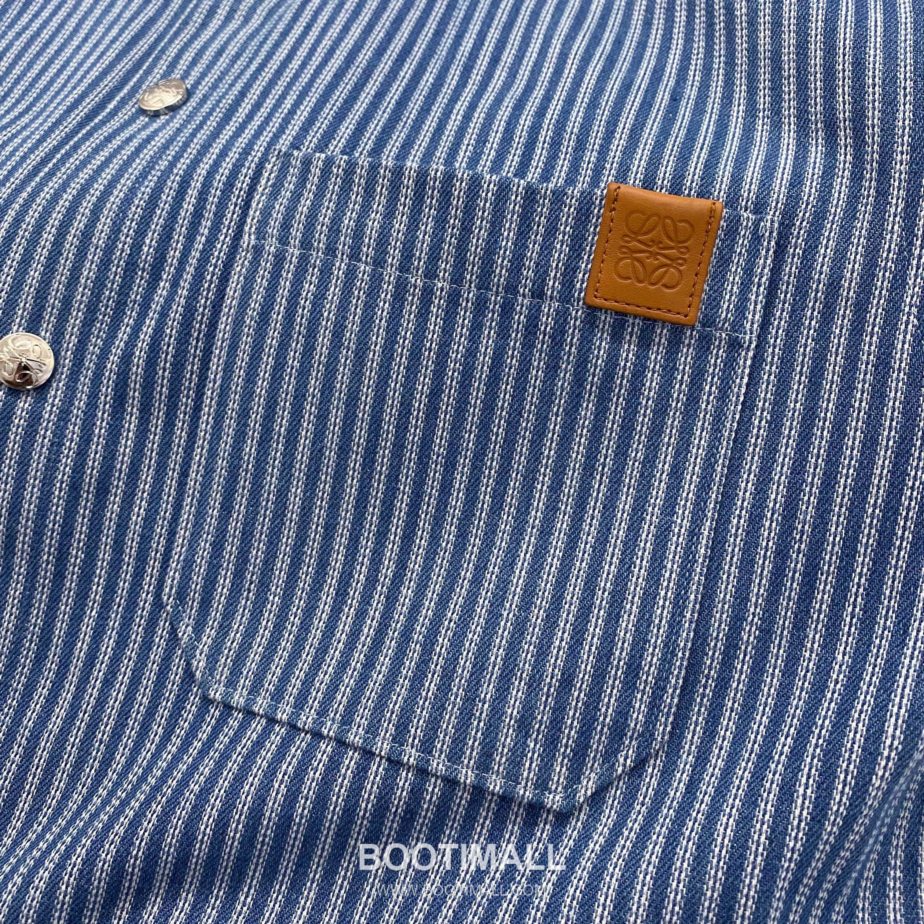 Loewe Early Fall Stripe Shirt Cotton Blue 얼리 폴 스트라이프 셔츠 코튼 블루 4