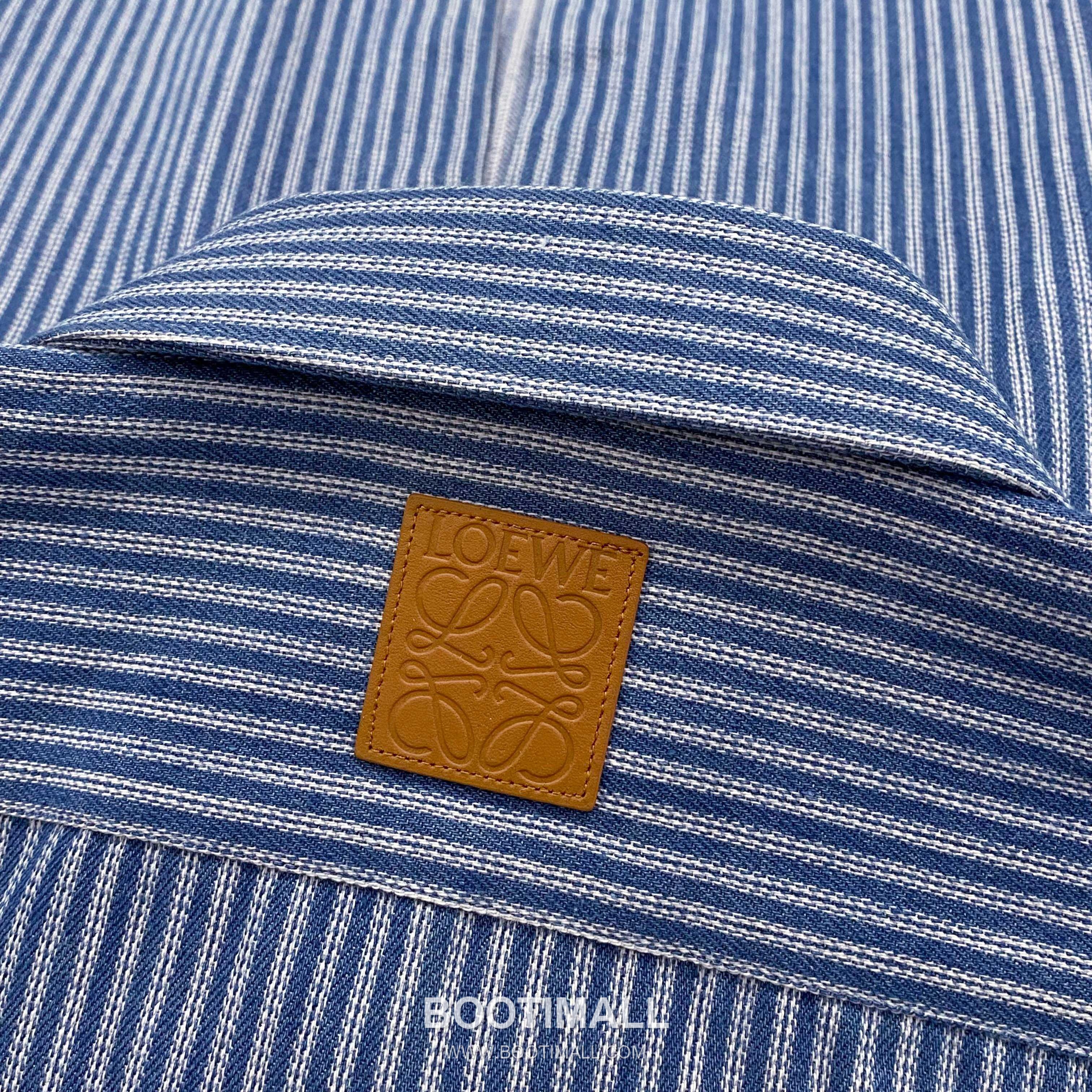 Loewe Early Fall Stripe Shirt Cotton Blue 얼리 폴 스트라이프 셔츠 코튼 블루 7