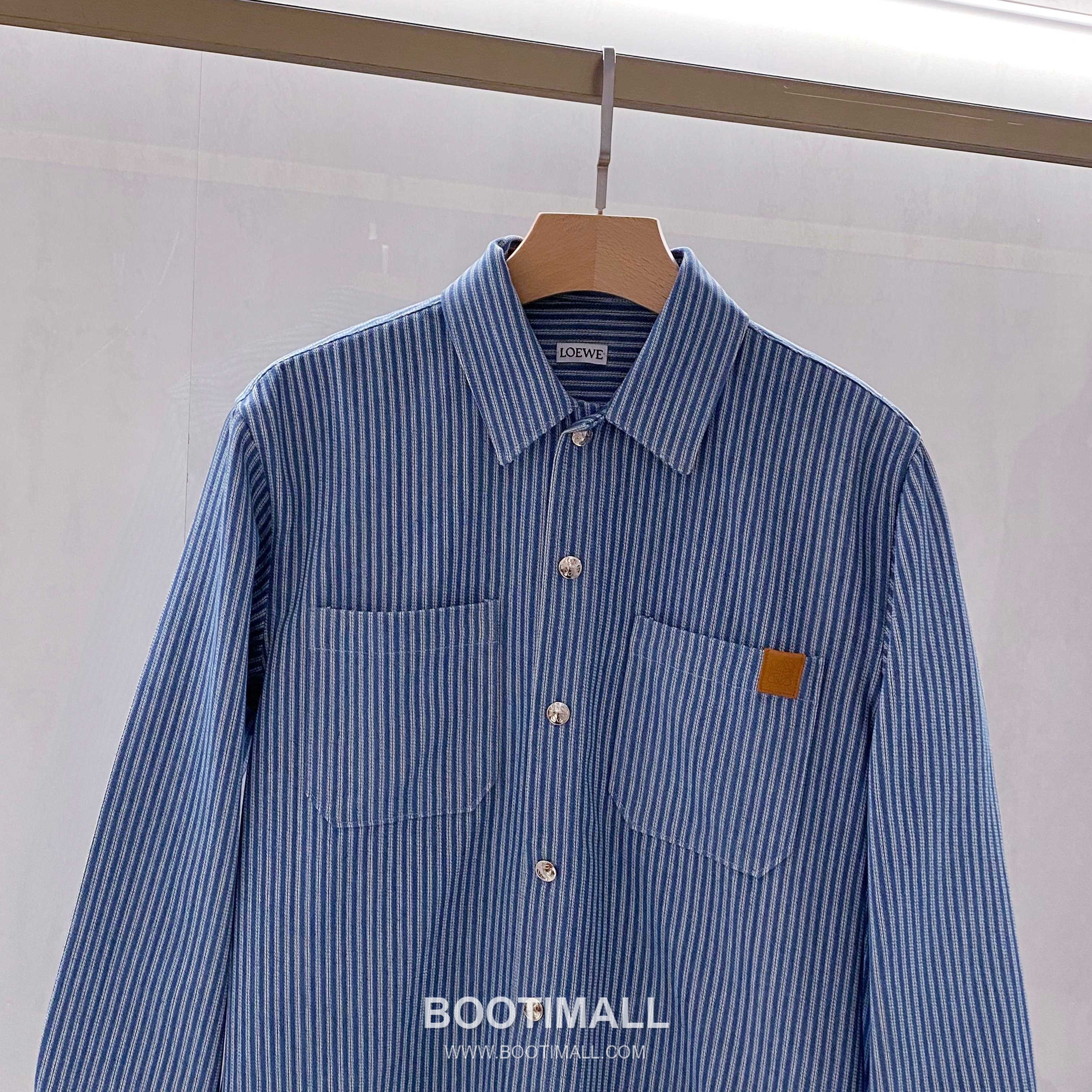 Loewe Early Fall Stripe Shirt Cotton Blue 얼리 폴 스트라이프 셔츠 코튼 블루 12