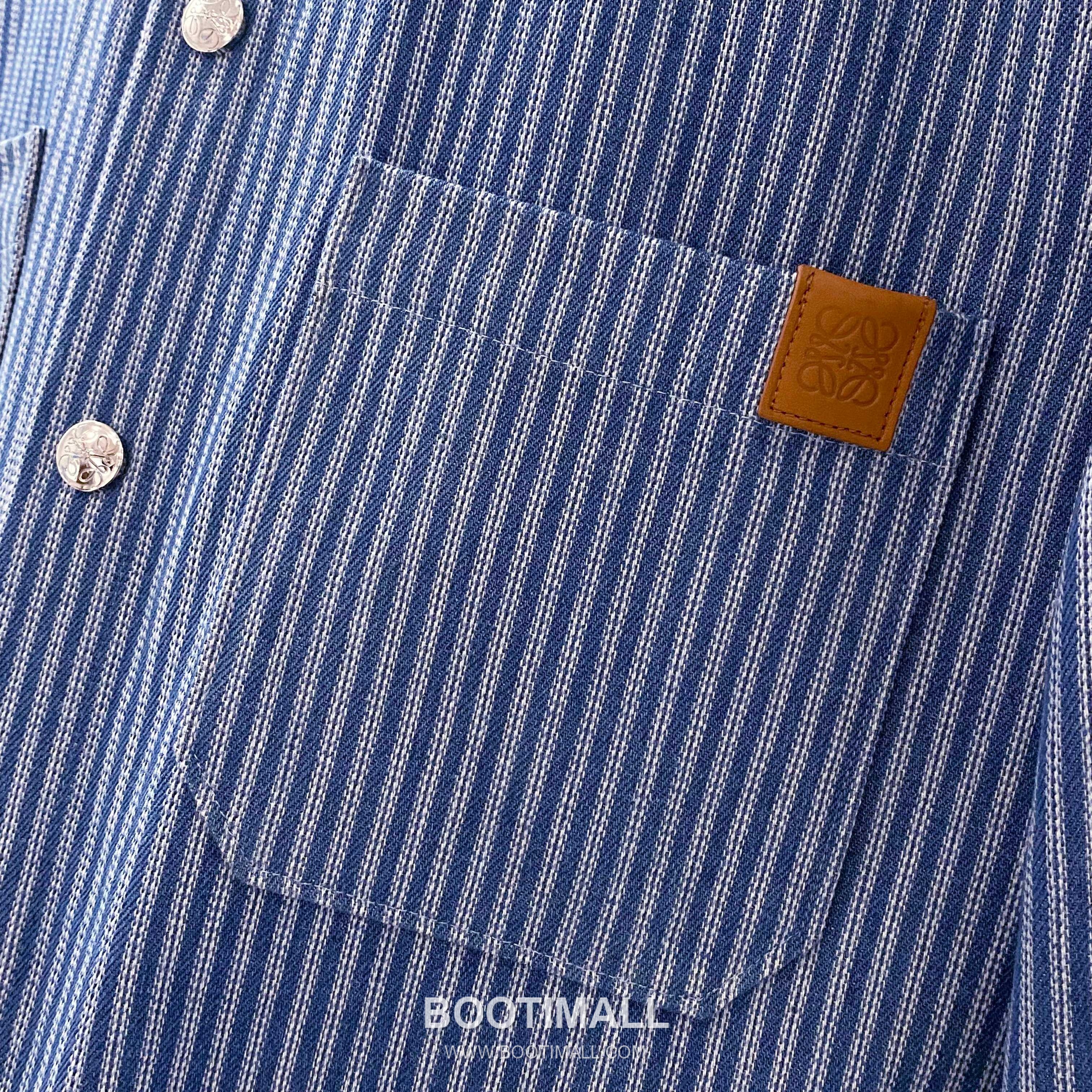 Loewe Early Fall Stripe Shirt Cotton Blue 얼리 폴 스트라이프 셔츠 코튼 블루 14