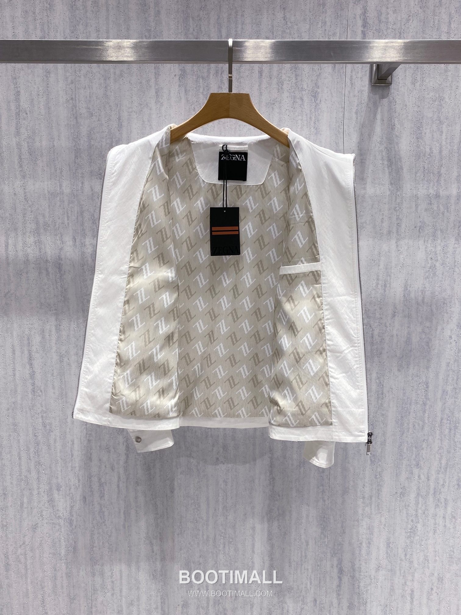 Zegna Light Windproof Stand Collar Jacket Ivory 제냐 라이트 윈드프루프 스탠드 칼라 자켓 아이보리 12