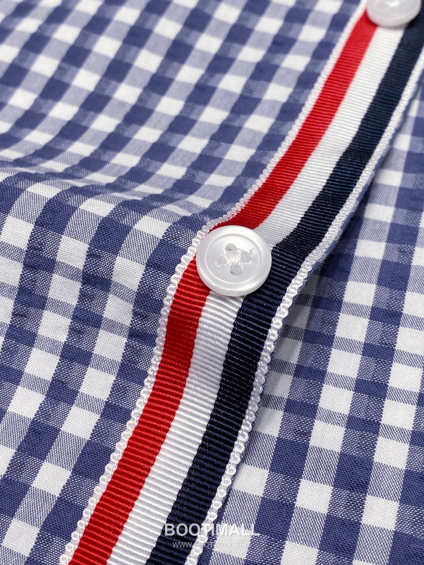 Thom Browne 2026 Early Spring Plaid Shirt Jacket Cotton Blend Grey 톰브라운 2026 얼리 스프링 체크 셔츠 자켓 코튼 블렌드 블루 7