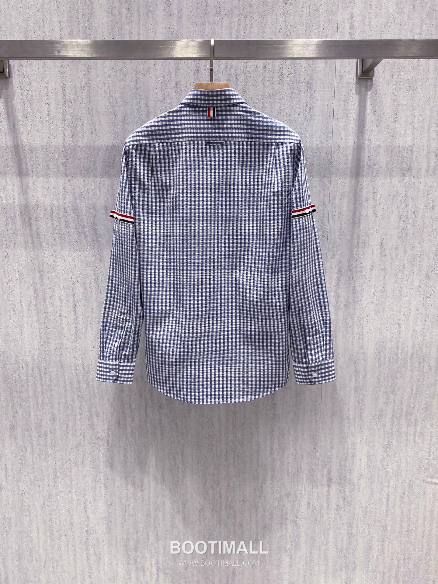Thom Browne 2026 Early Spring Plaid Shirt Jacket Cotton Blend Grey 톰브라운 2026 얼리 스프링 체크 셔츠 자켓 코튼 블렌드 블루 13