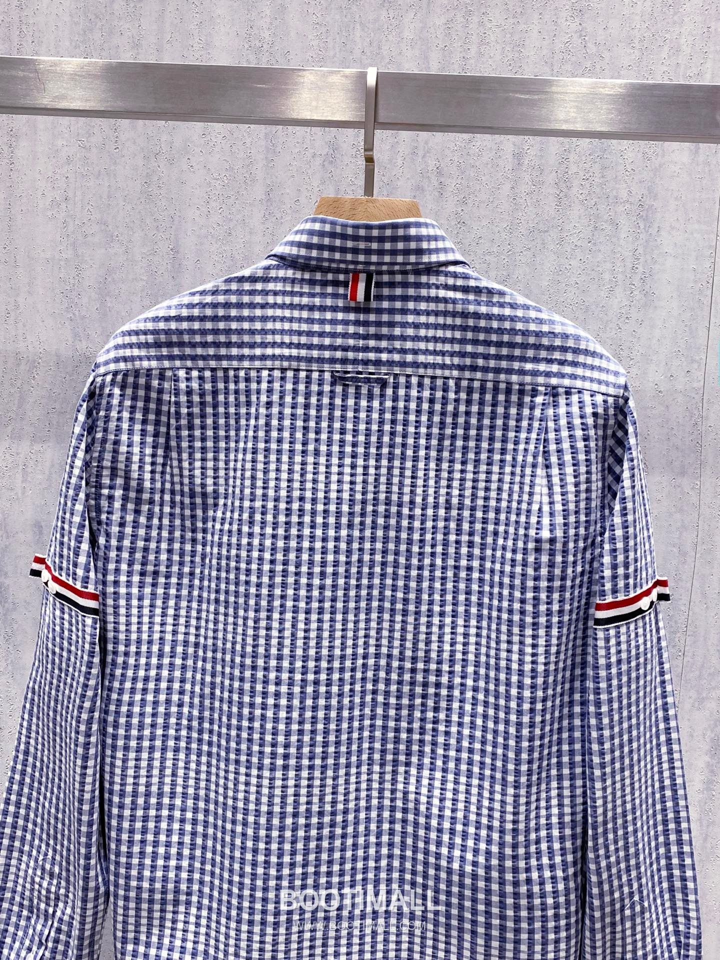 Thom Browne 2026 Early Spring Plaid Shirt Jacket Cotton Blend Grey 톰브라운 2026 얼리 스프링 체크 셔츠 자켓 코튼 블렌드 블루 15