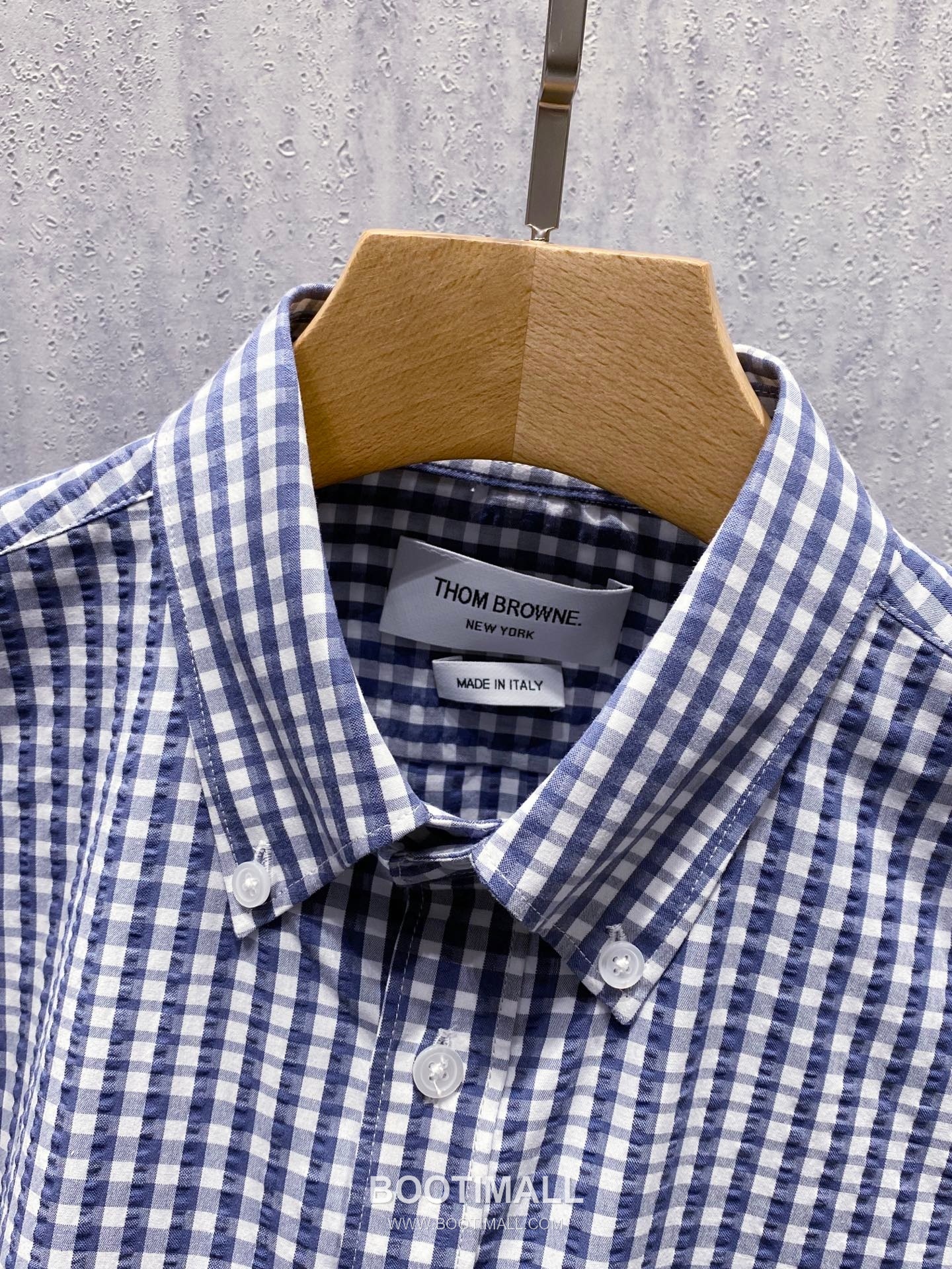 Thom Browne 2026 Early Spring Plaid Shirt Jacket Cotton Blend Grey 톰브라운 2026 얼리 스프링 체크 셔츠 자켓 코튼 블렌드 블루 16