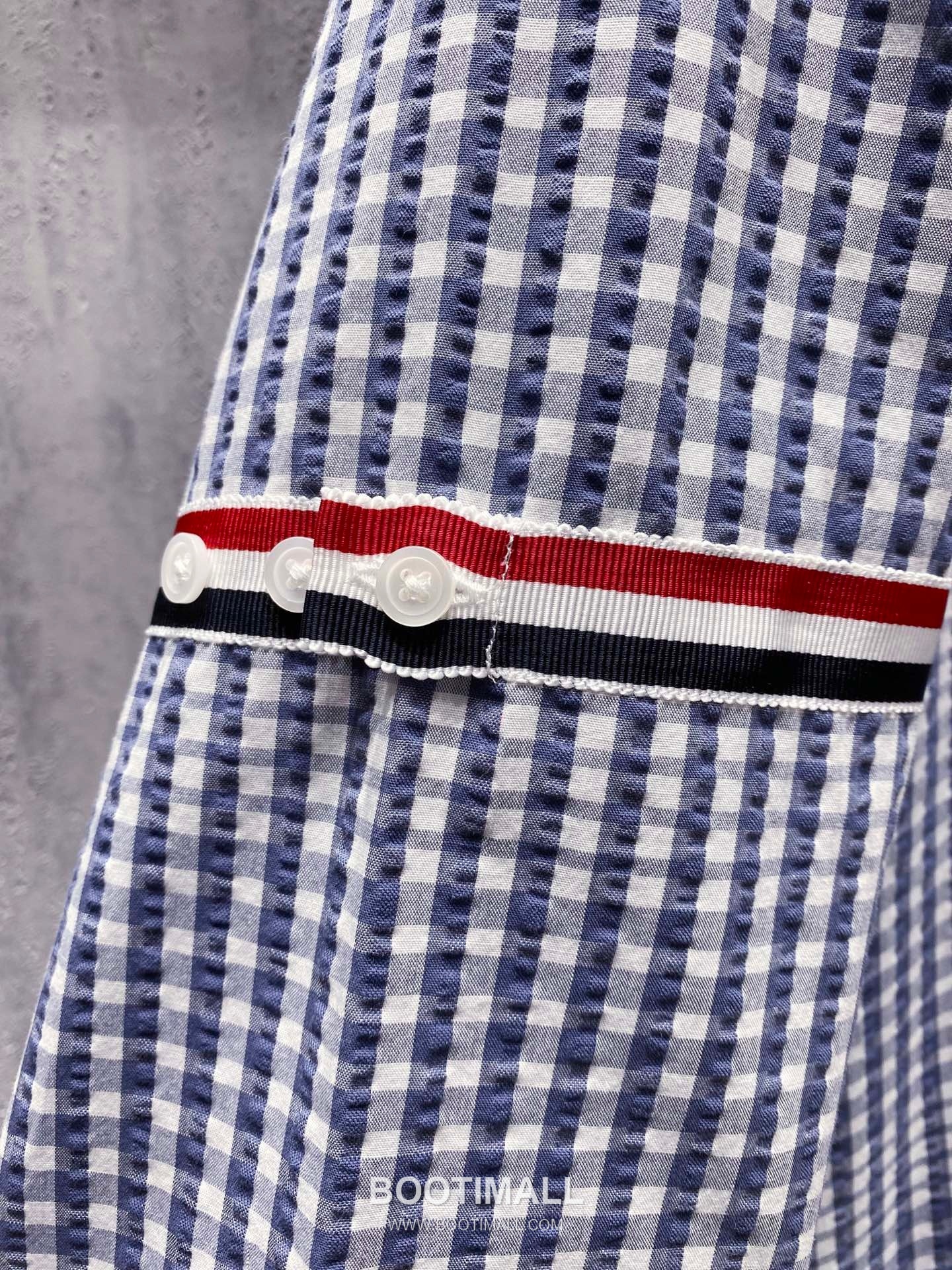 Thom Browne 2026 Early Spring Plaid Shirt Jacket Cotton Blend Grey 톰브라운 2026 얼리 스프링 체크 셔츠 자켓 코튼 블렌드 블루 19