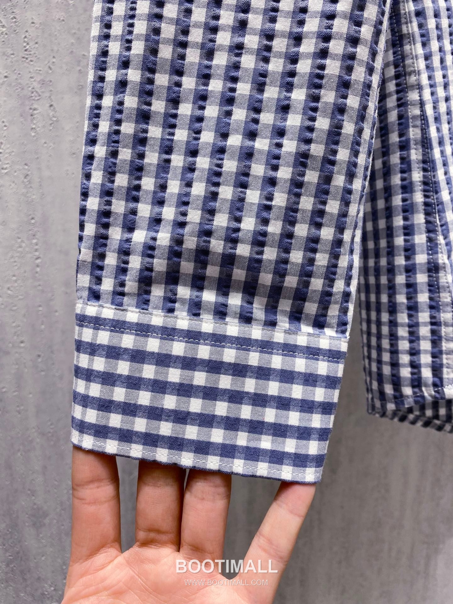 Thom Browne 2026 Early Spring Plaid Shirt Jacket Cotton Blend Grey 톰브라운 2026 얼리 스프링 체크 셔츠 자켓 코튼 블렌드 블루 20