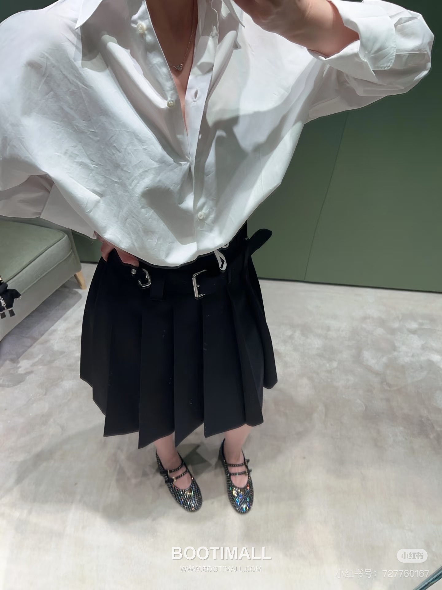 Prada Drawstring Detail Shirt White 프라다 드로스트링 디테일 셔츠 화이트 7