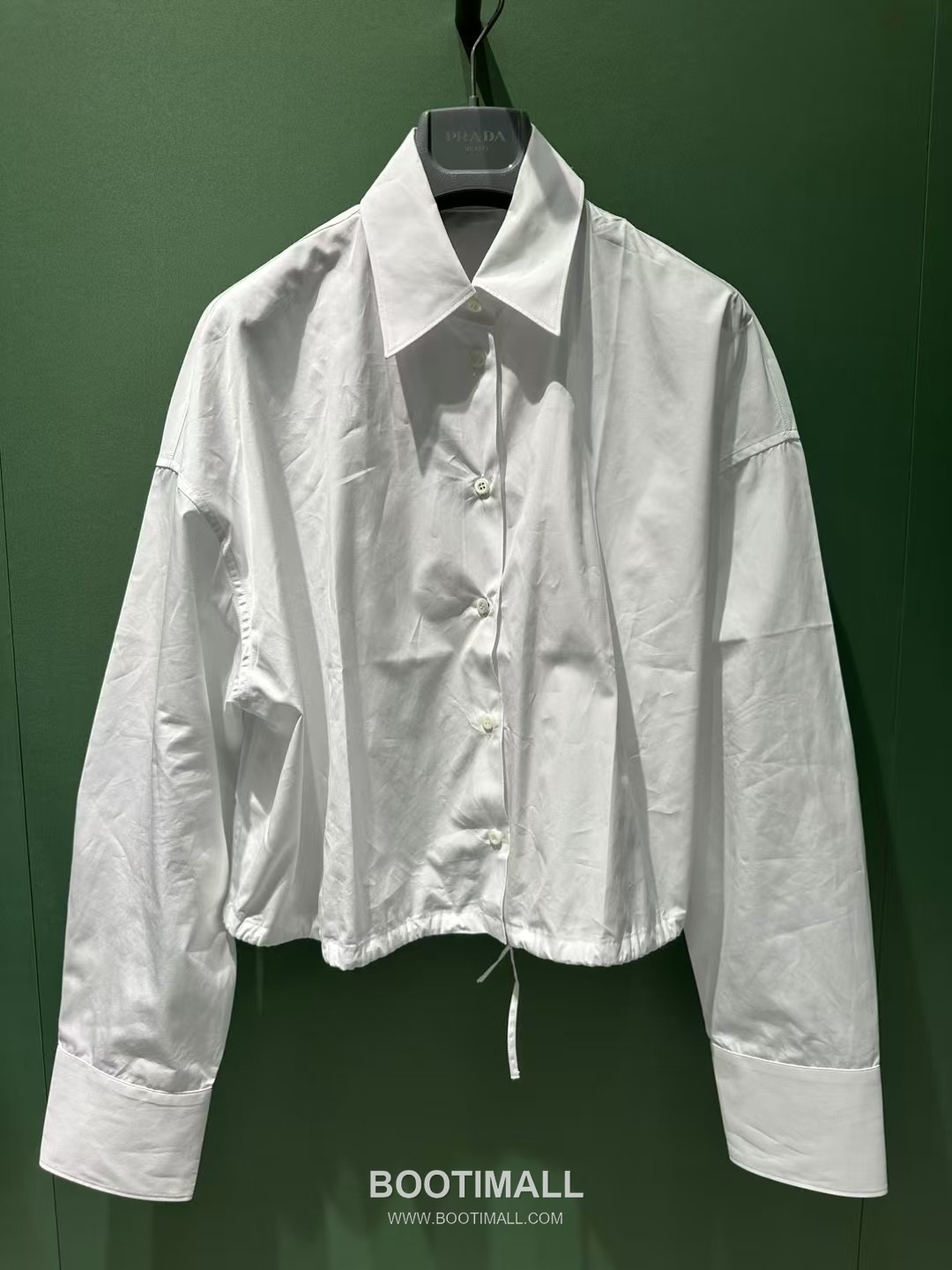 Prada Drawstring Detail Shirt White 프라다 드로스트링 디테일 셔츠 화이트 9