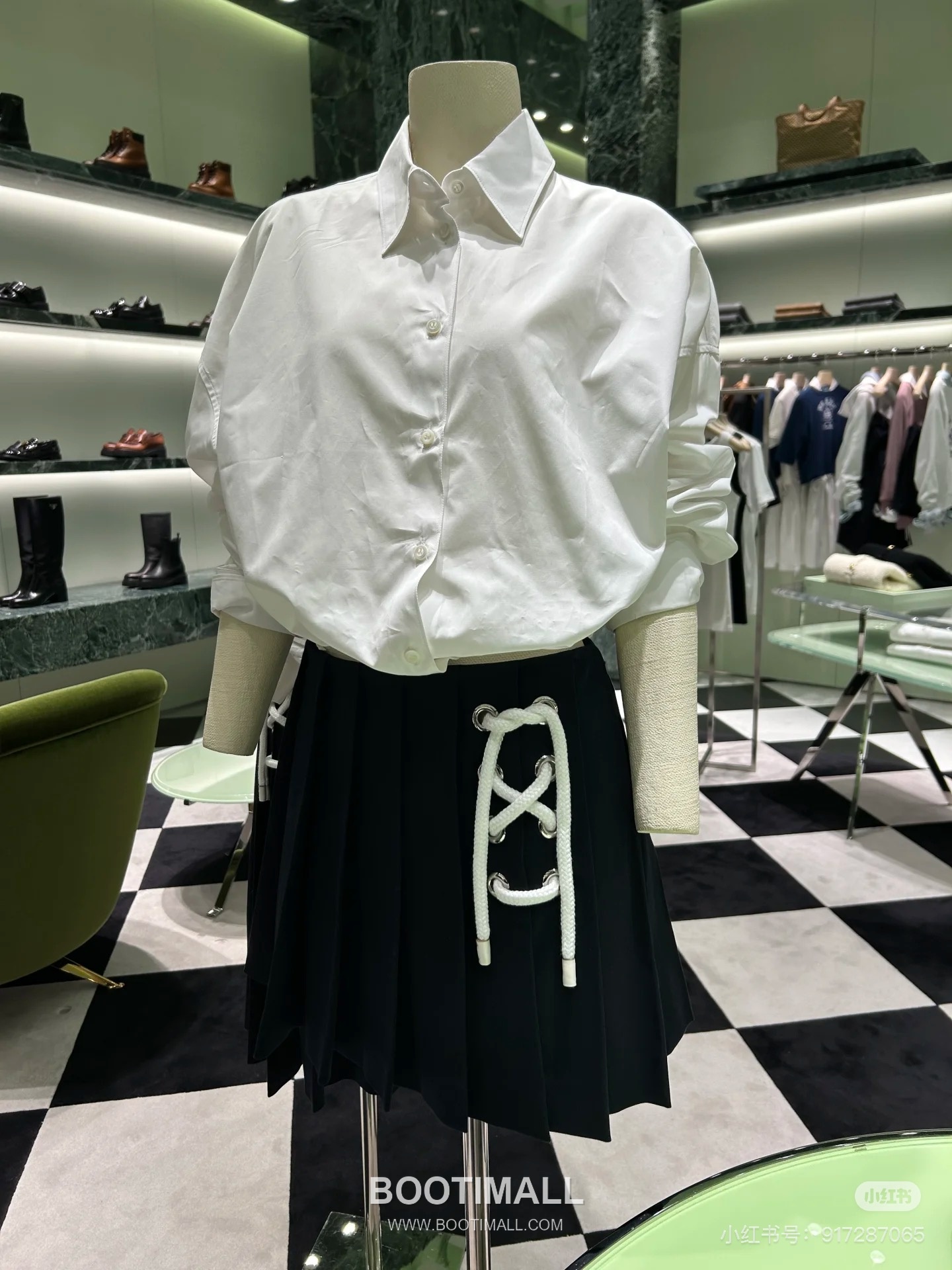 Prada Drawstring Detail Shirt White 프라다 드로스트링 디테일 셔츠 화이트 12
