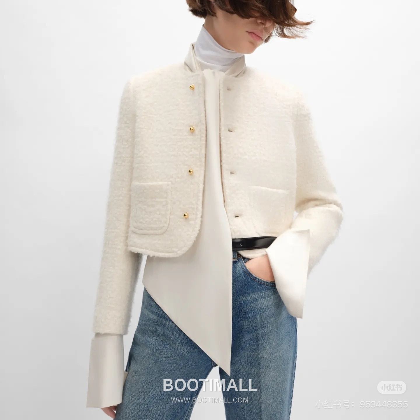 Celine Curly Wool Blend Jacket Wool Cashmere Blend White 셀린느 컬리 울 블렌드 자켓 울 캐시미어 블렌드 화이트 2