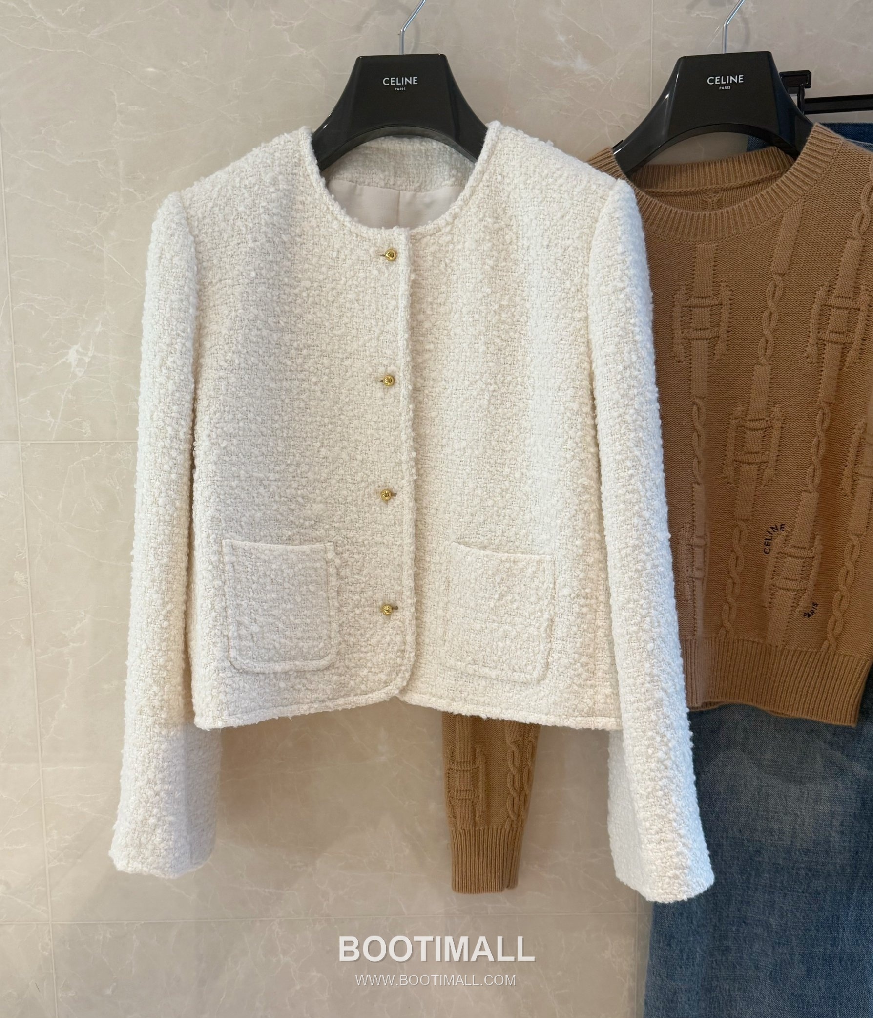 Celine Curly Wool Blend Jacket Wool Cashmere Blend White 셀린느 컬리 울 블렌드 자켓 울 캐시미어 블렌드 화이트 10