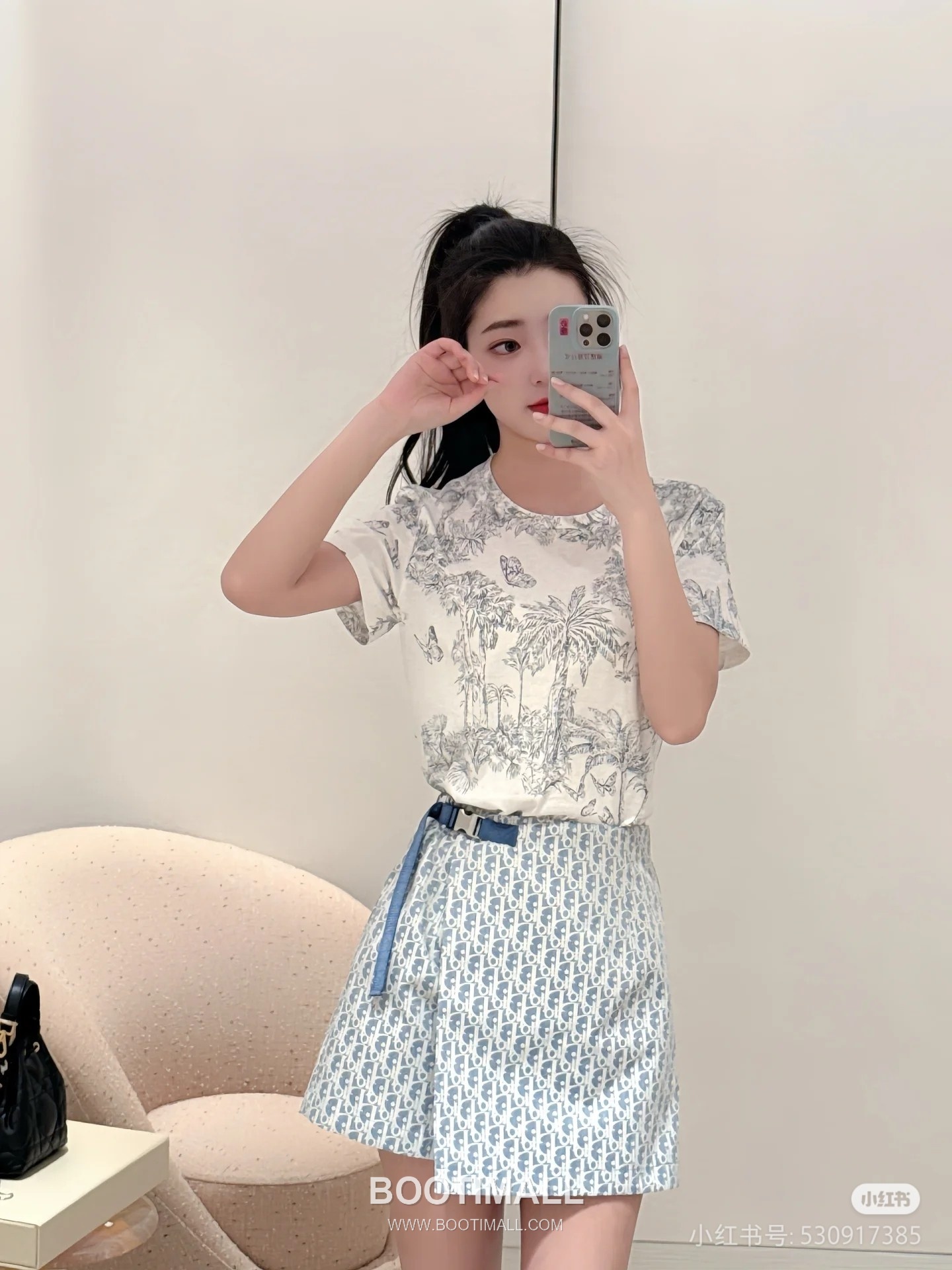 Dior Oblique Jacquard Skort Blue Pants 디올 오블리크 자카드 스커트 팬츠 블루 3